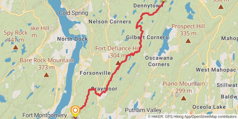 Appalachian Trail Section Hikes - Pawling to Harriman State Park stage 4 Map