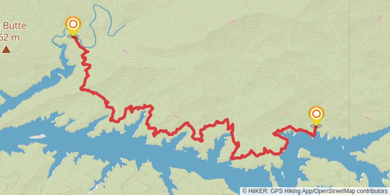 Lakeshore Trail via Fontana Dam stage 2 Map