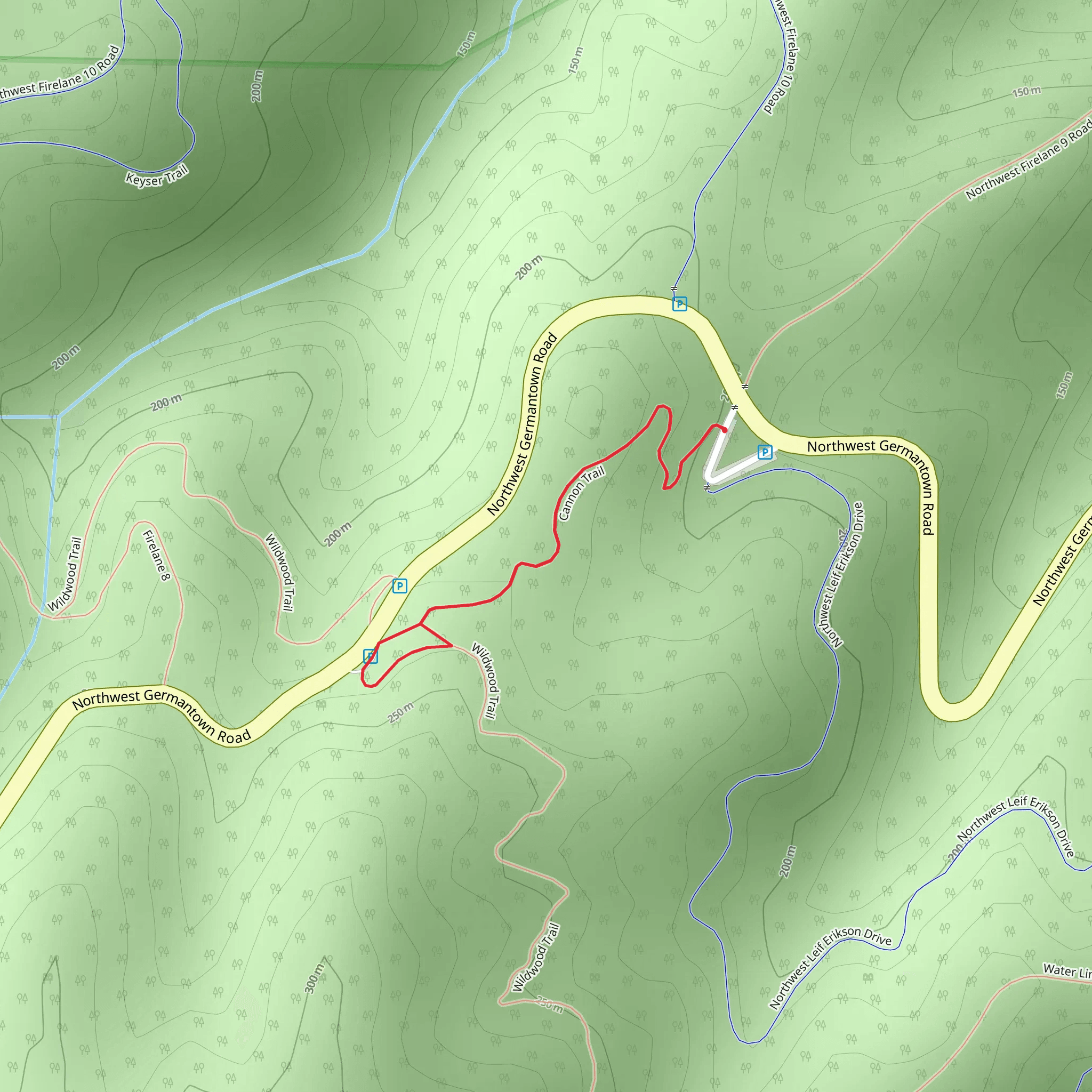 Wildwood - Cannon Loop Trail mobile static map