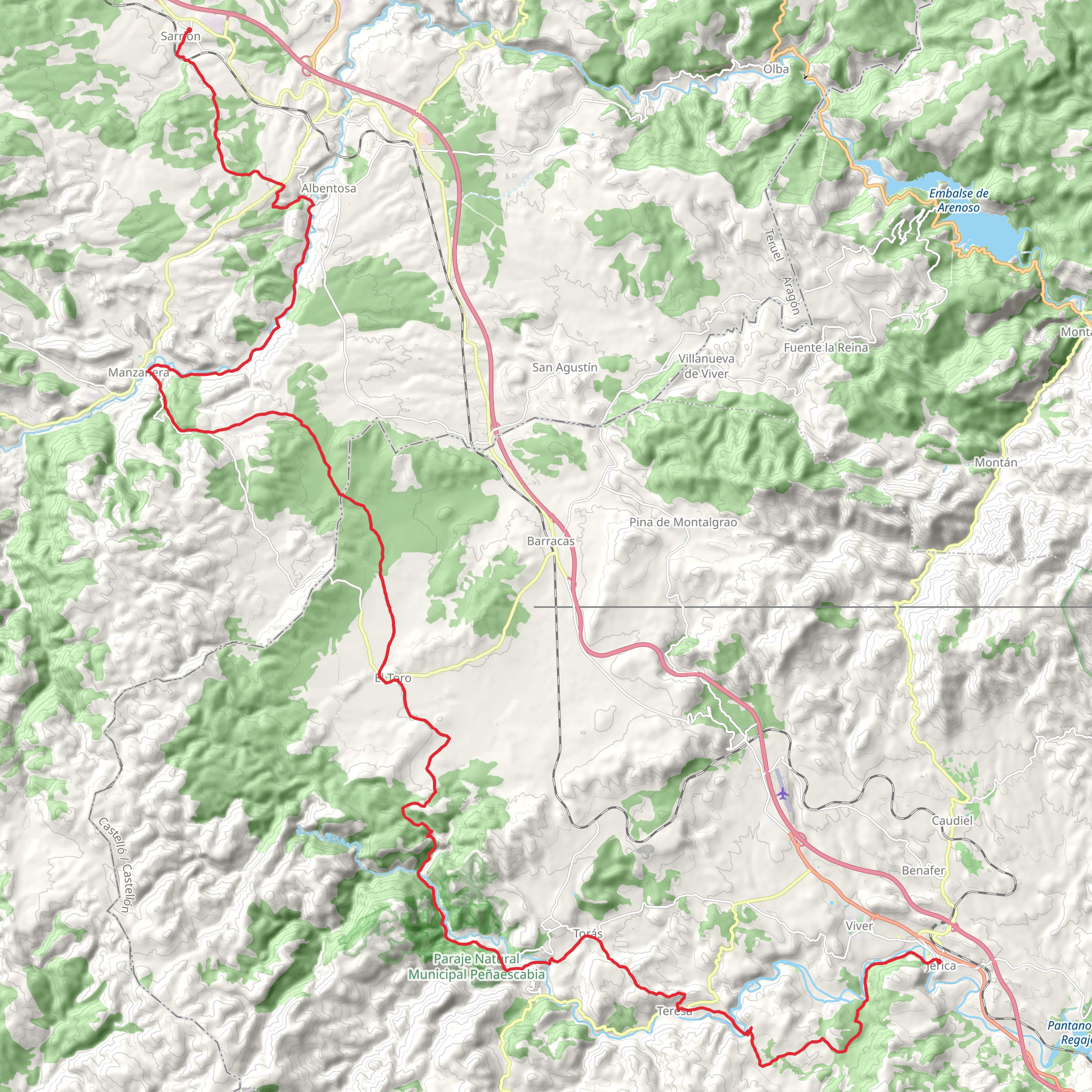 GR 231 Ruta de Pinares a Sabinares - Comunidad Valenciana mobile static map