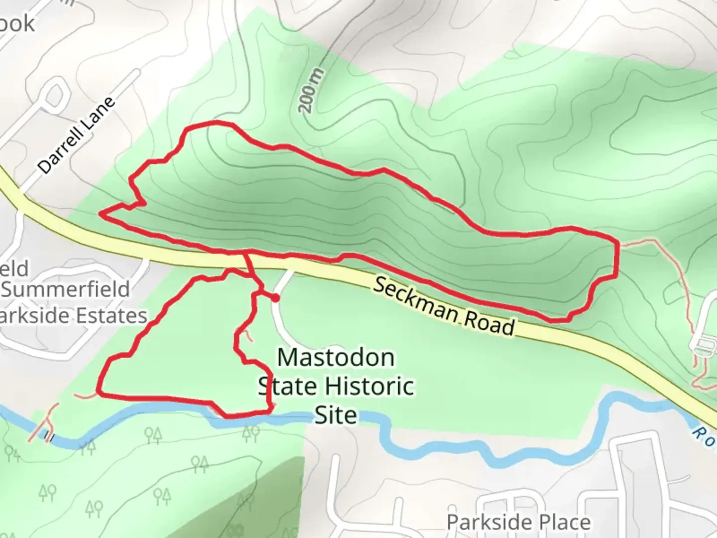 An image depicting the trail Limestone Hill and Spring Branch Loop Trail and its surrounding area.