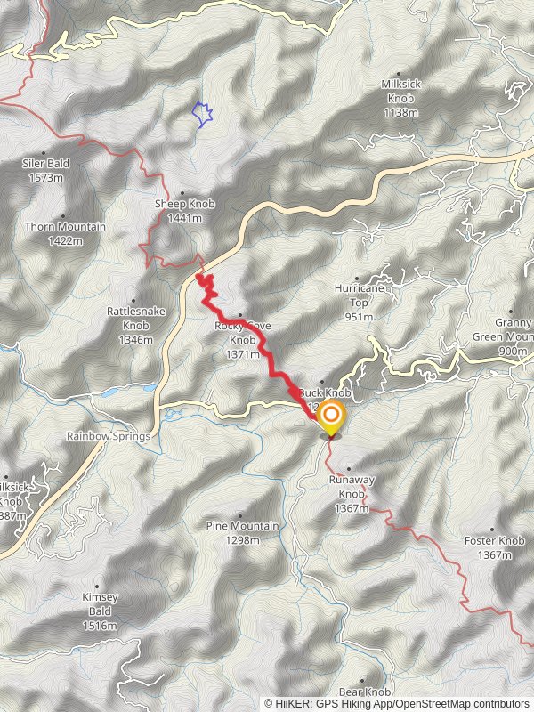 Rocky Cove Knob and Winding Stair Gap via Appalachian Trail