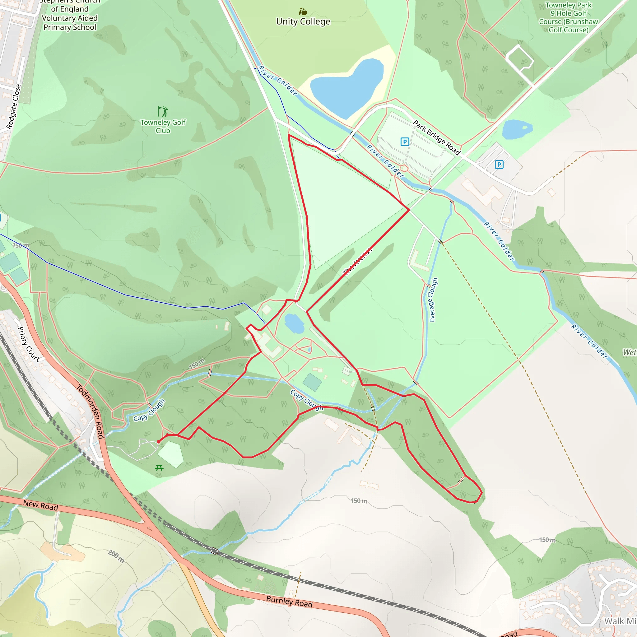 Towneley Park Loop mobile static map