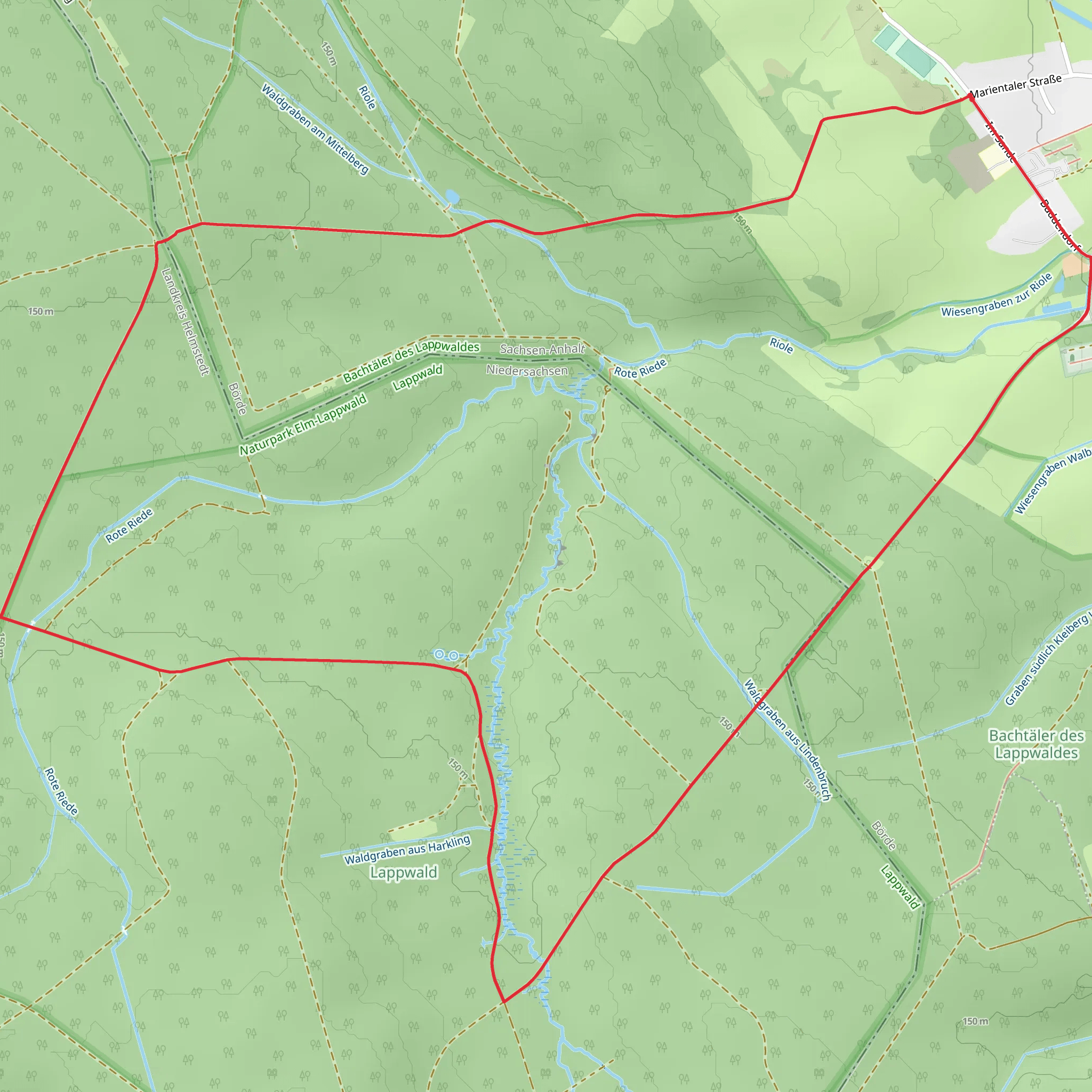 Lappwald Rundwanderweg Loop mobile static map