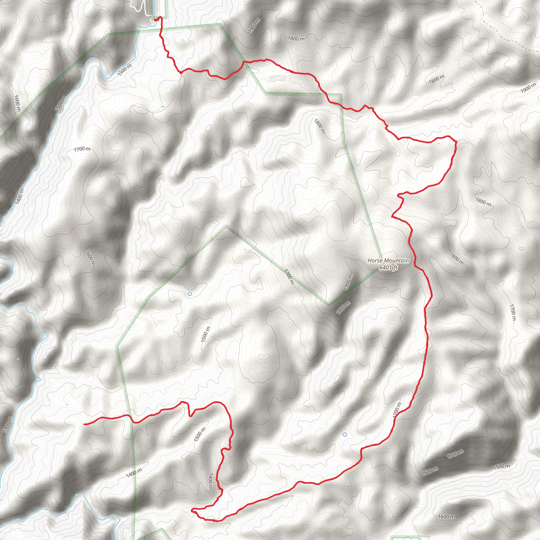Big Ridge via Bear Flat Trail mobile static map