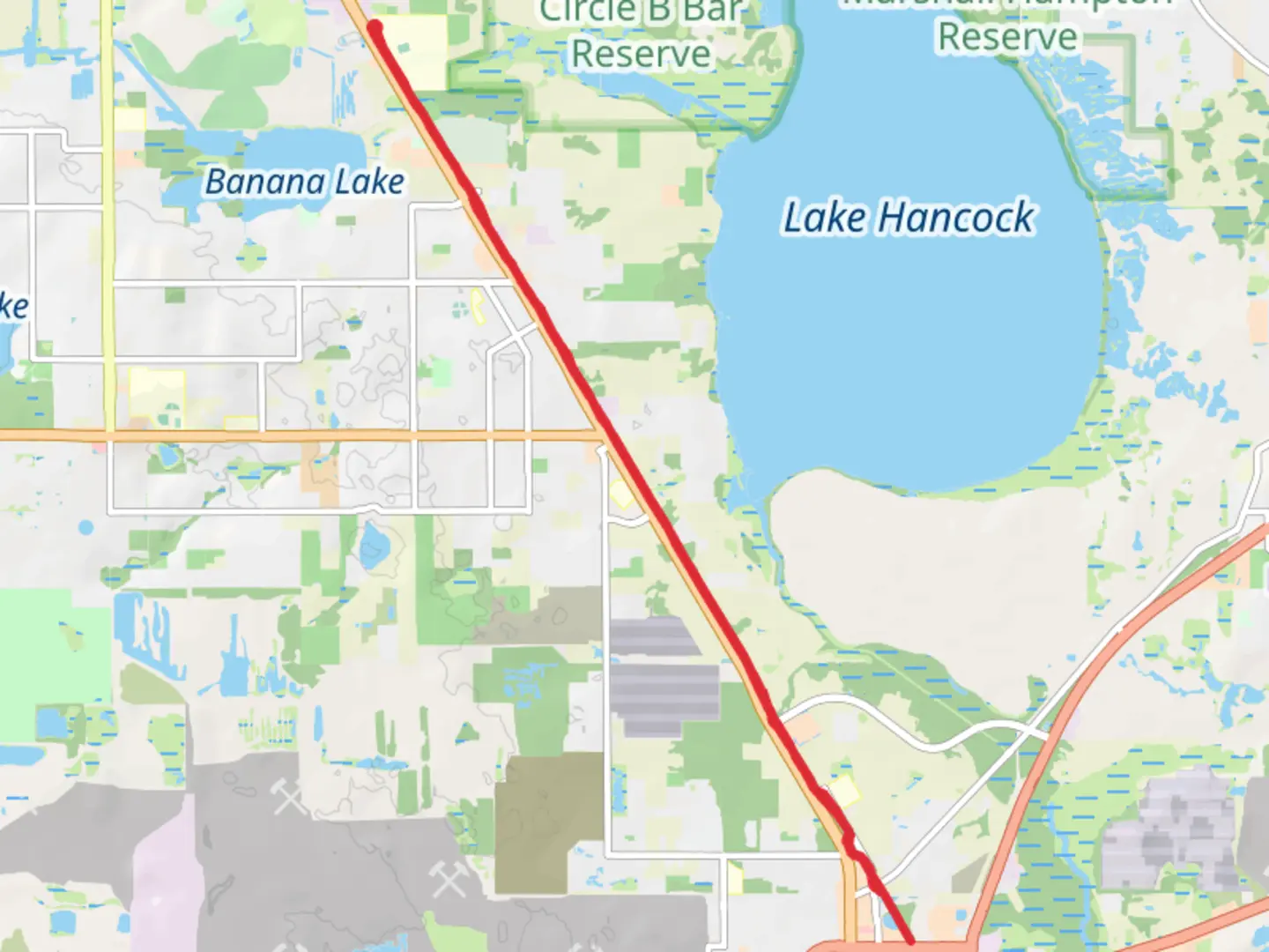 An image depicting the trail Fort Fraser Trail to Van Fleet Drive and its surrounding area.