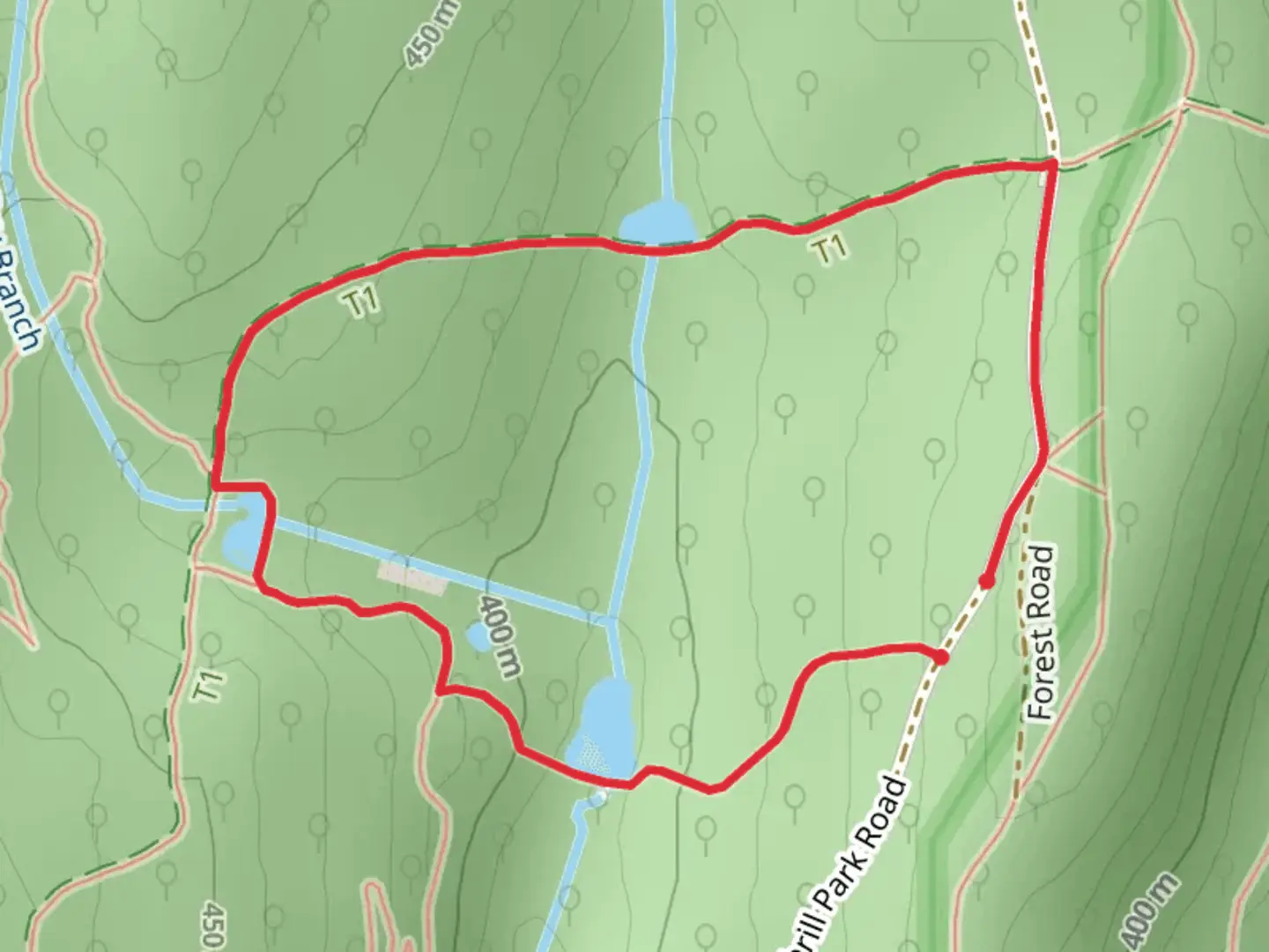 An image depicting the trail Stupid and Catoctin National Recreation Loop Trail and its surrounding area.