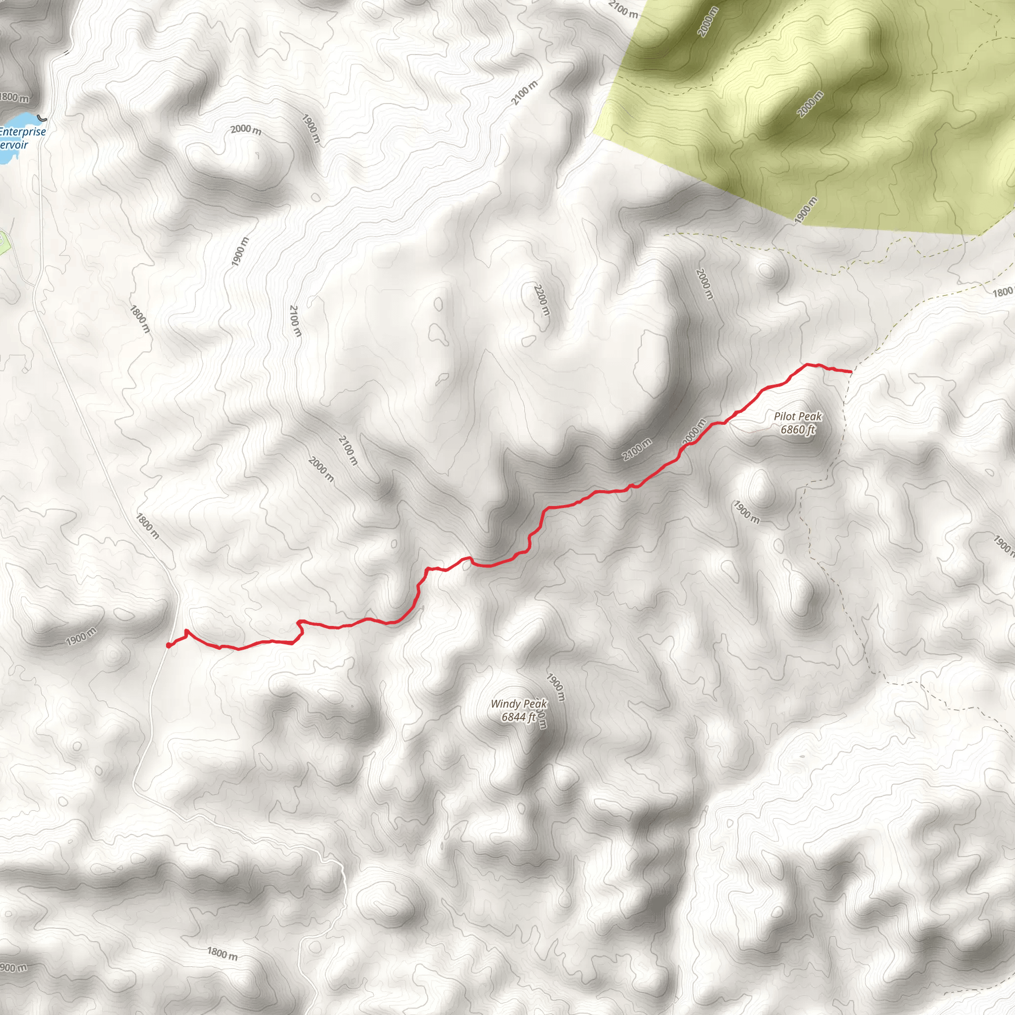 Pilot Peak Trail mobile static map