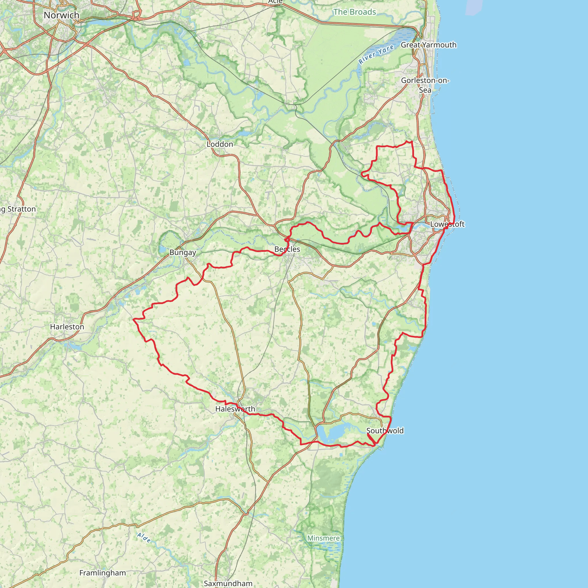 Waveney Way mobile static map