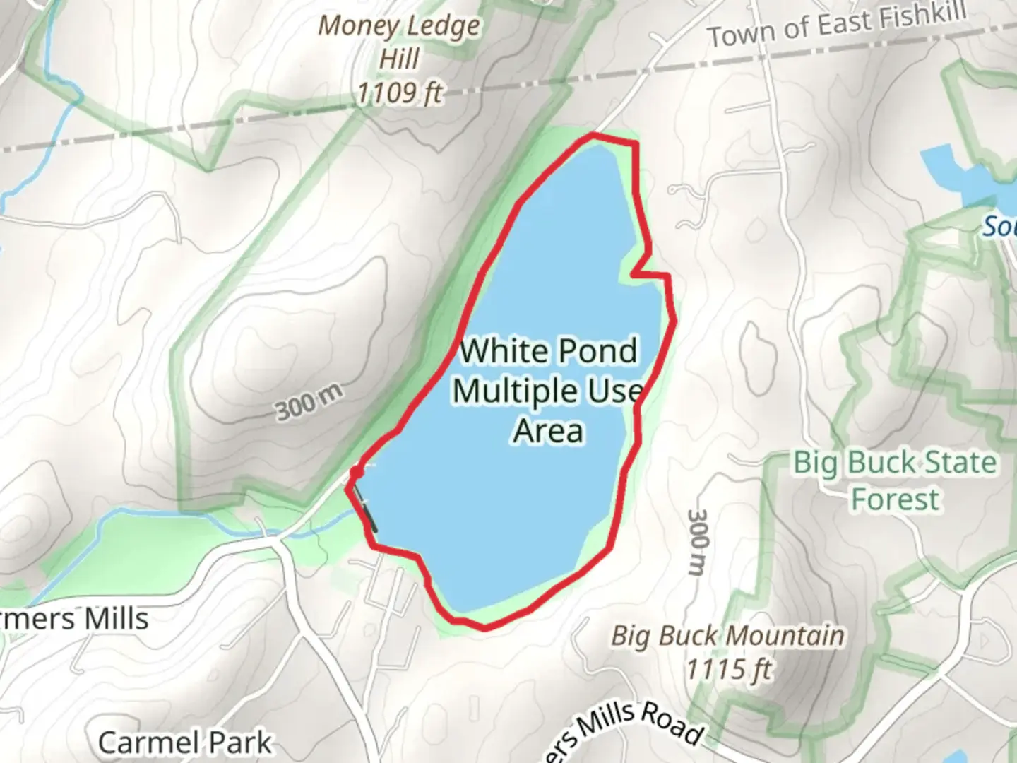 An image depicting the trail White Pond Loop and its surrounding area.