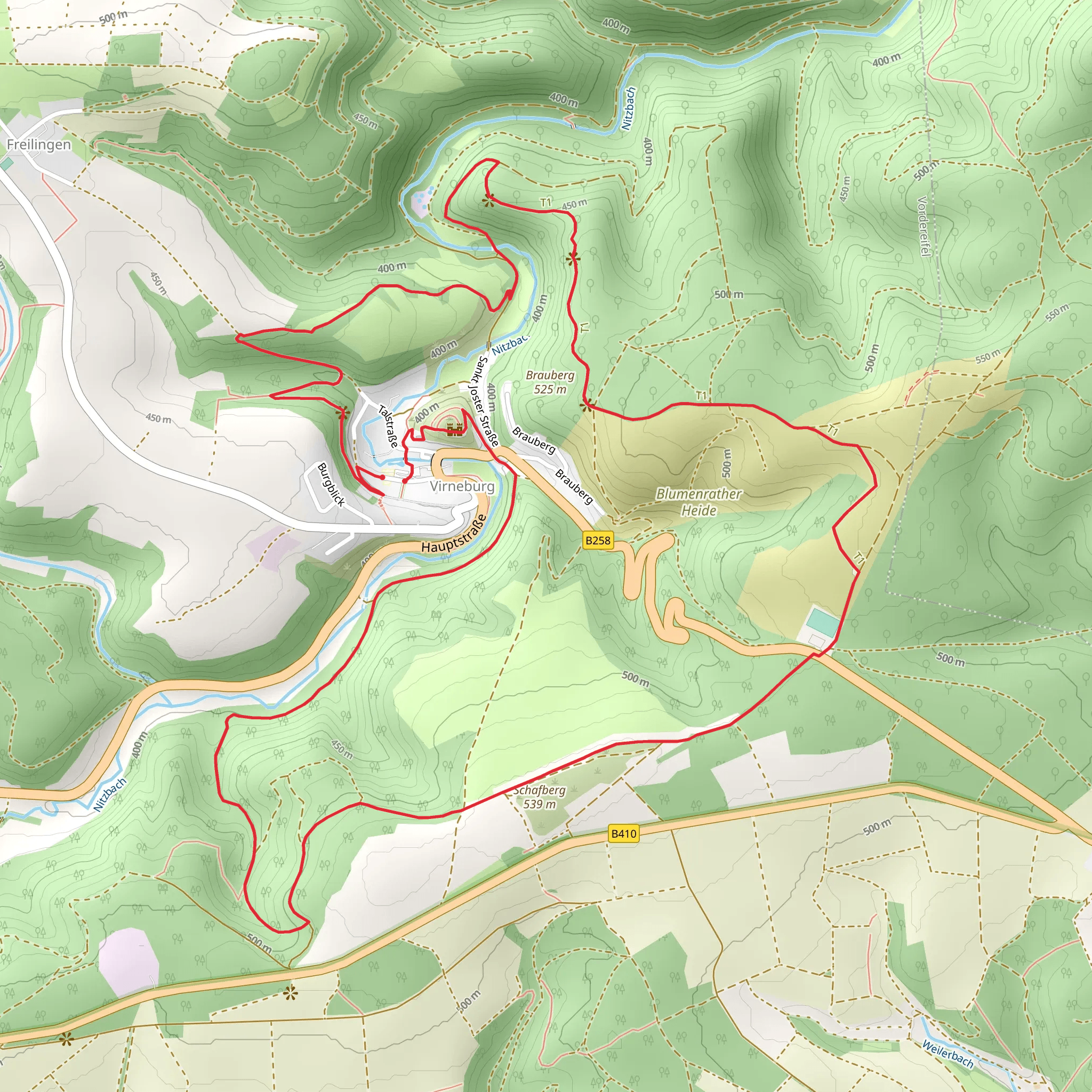 Virneburg, Langheck, Schafberg and Brauberg Loop mobile static map