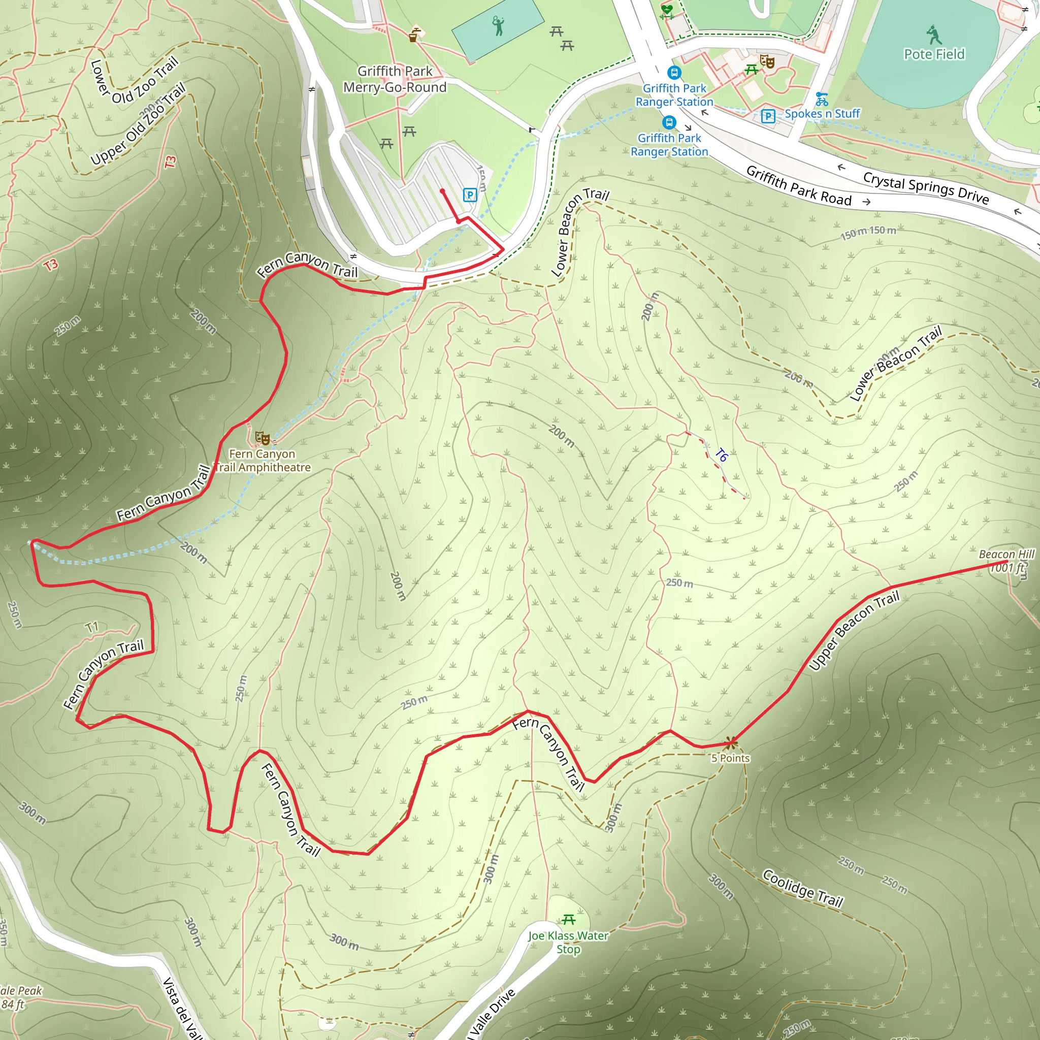 Beacon Hill via Fern Canyon Trail mobile static map