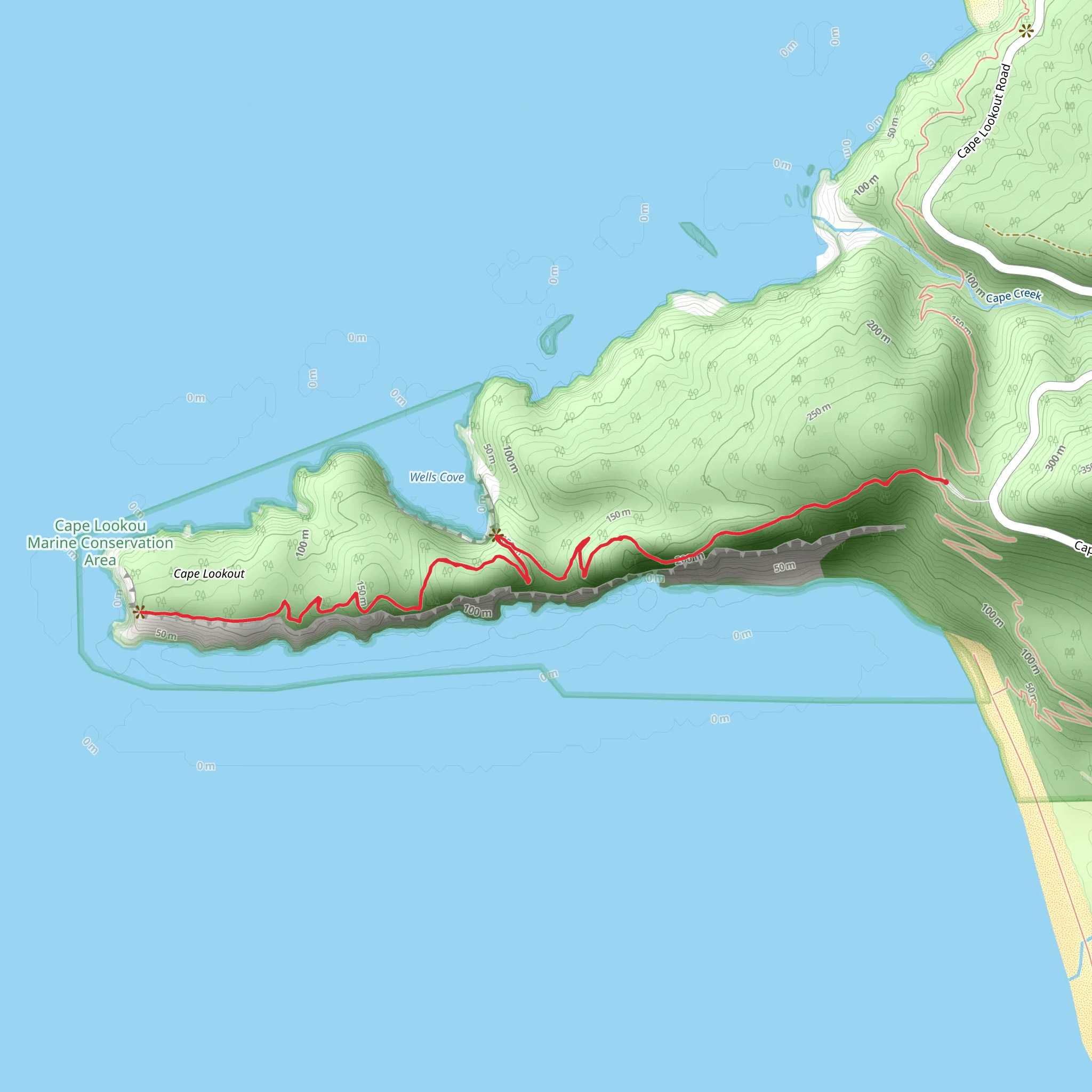 Cape Lookout Trail mobile static map