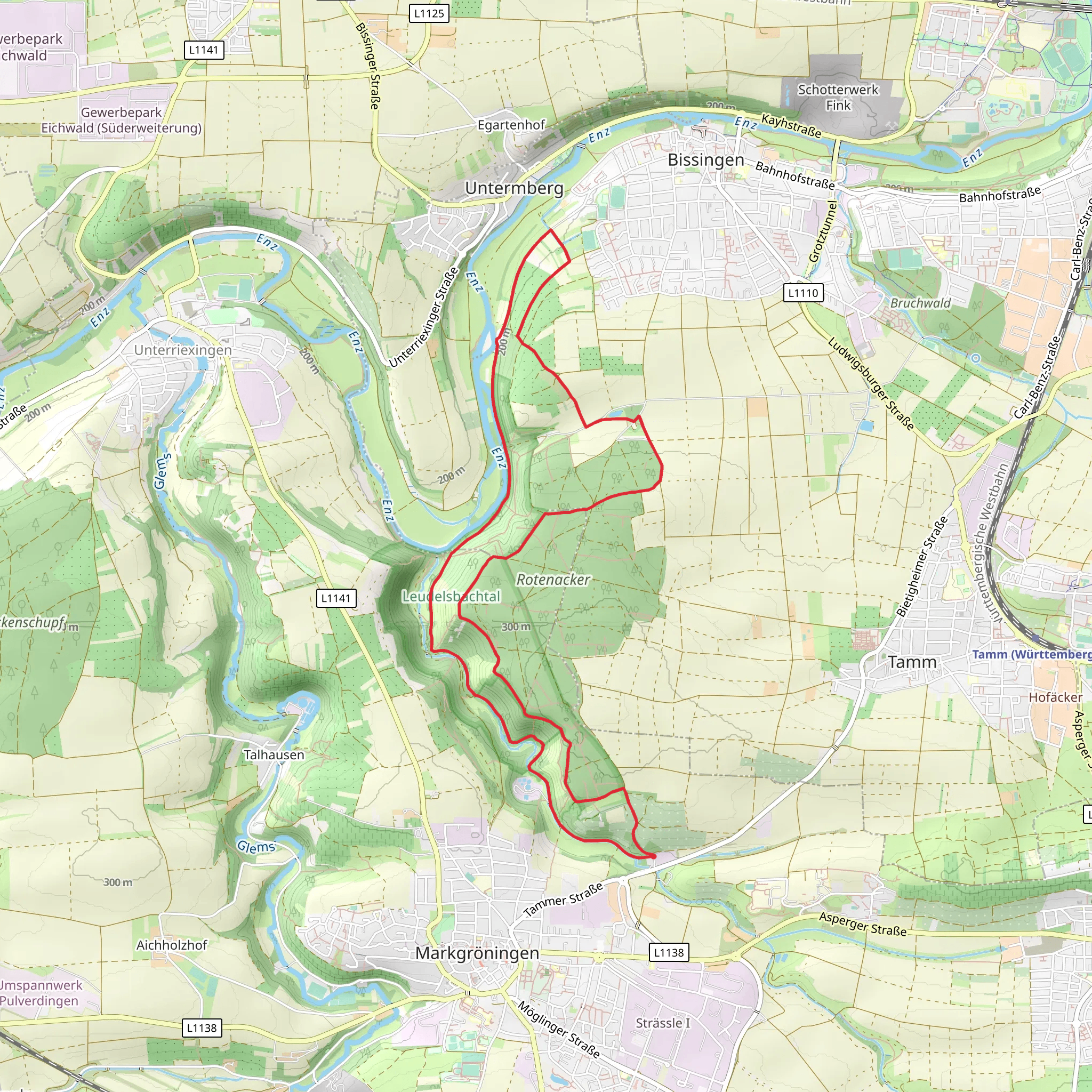 Ludwigsburg and Floesserweg mobile static map