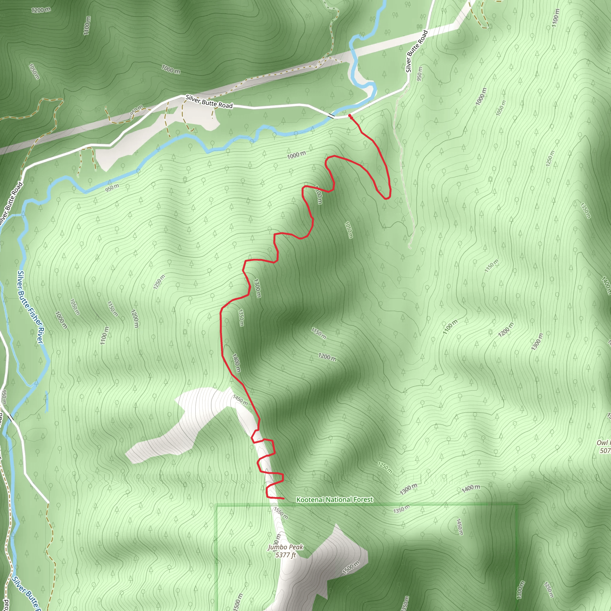 Jumbo Peak Trail mobile static map