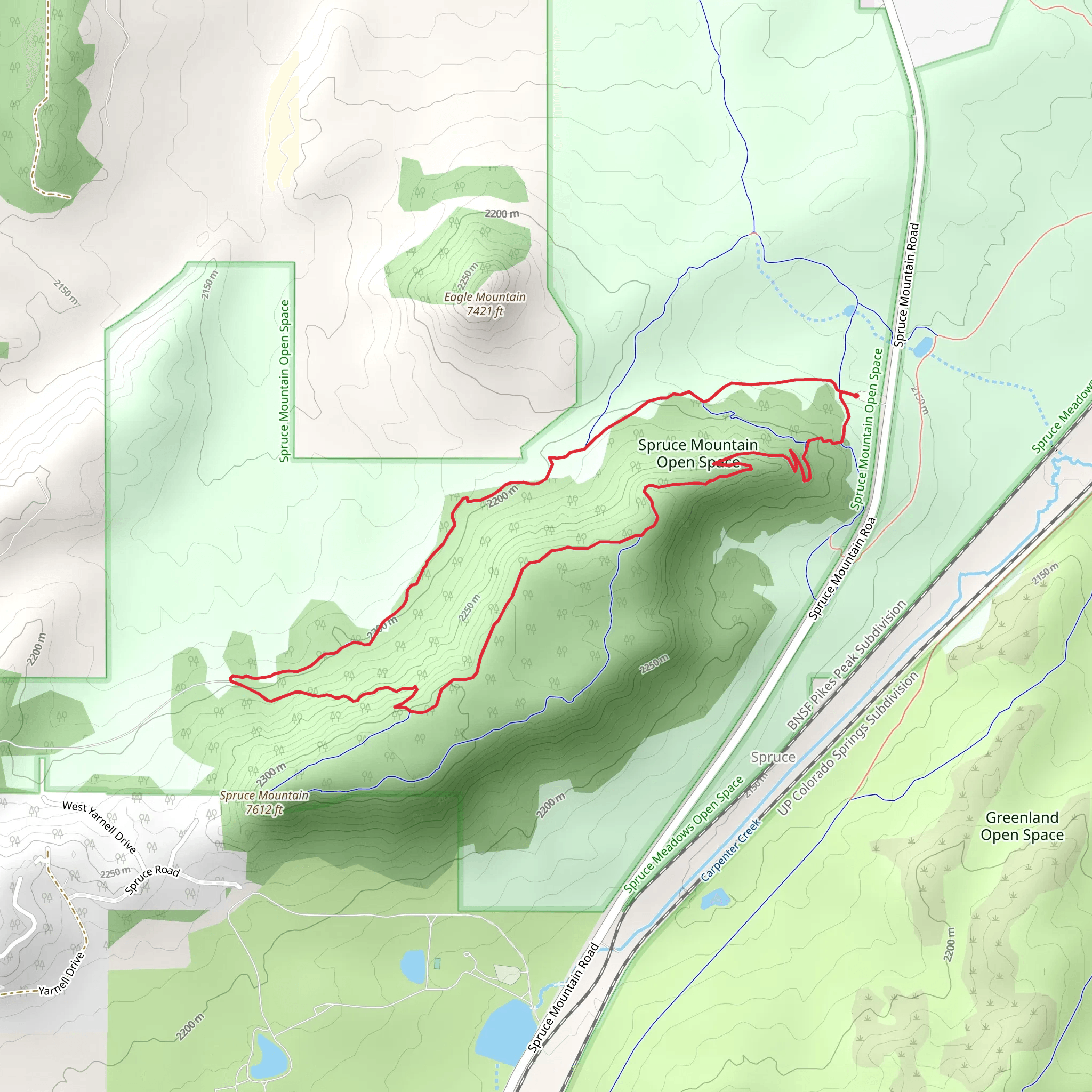 Spruce Mountain Open Space mobile static map