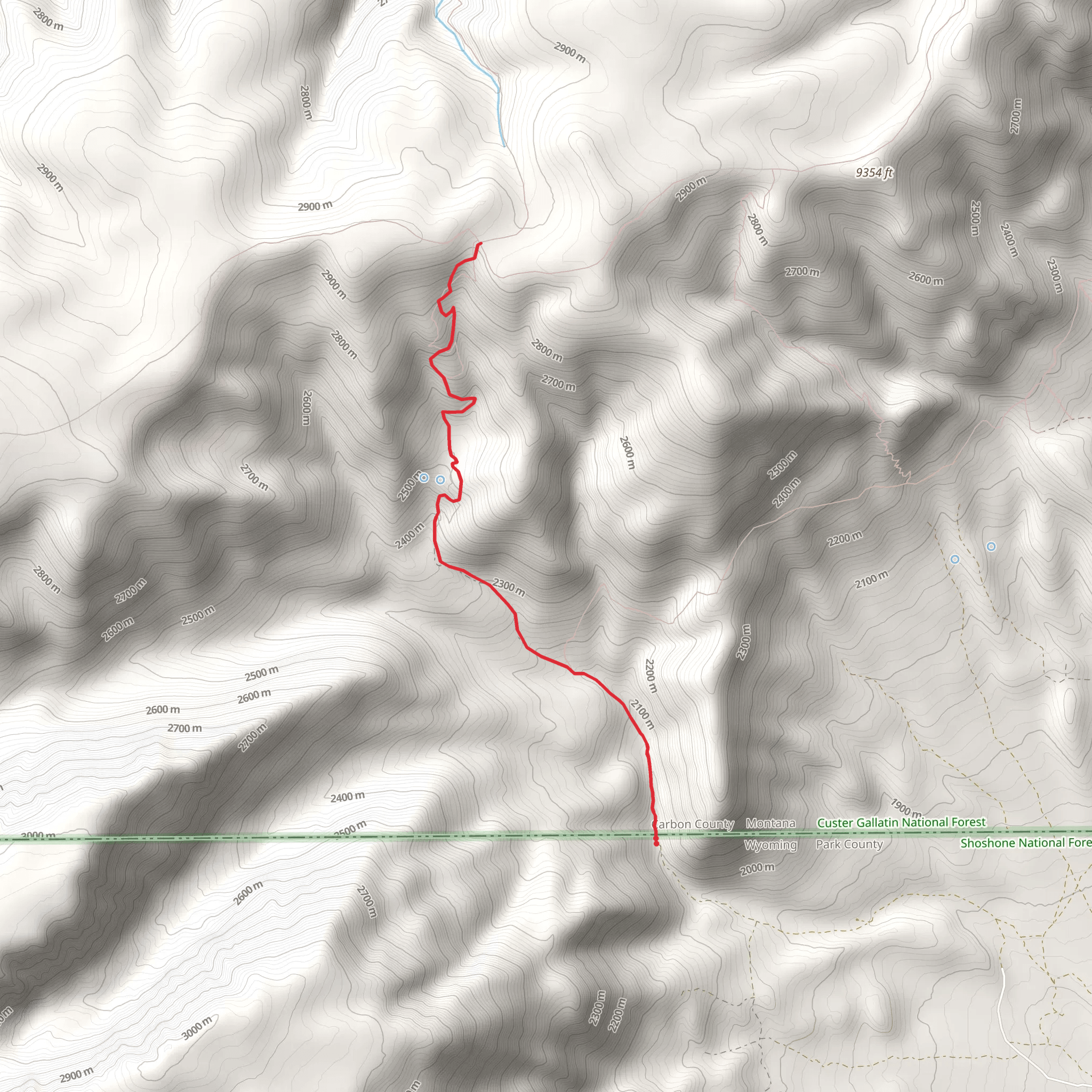 Line Creek Basin Trail mobile static map