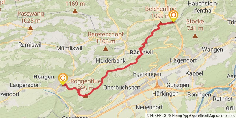 Jura Crest Trail stage 5 Map