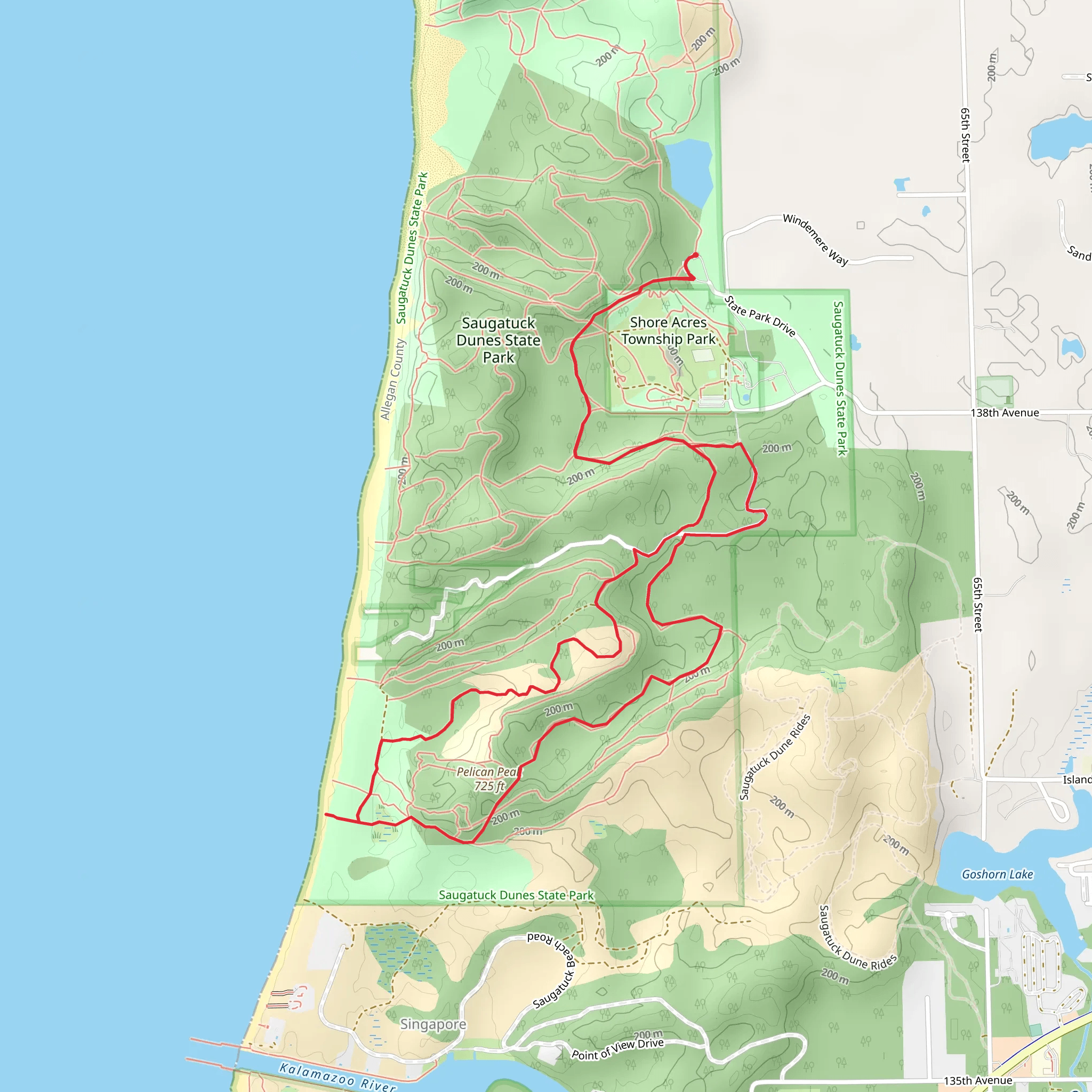 Pelican Peak Loop mobile static map