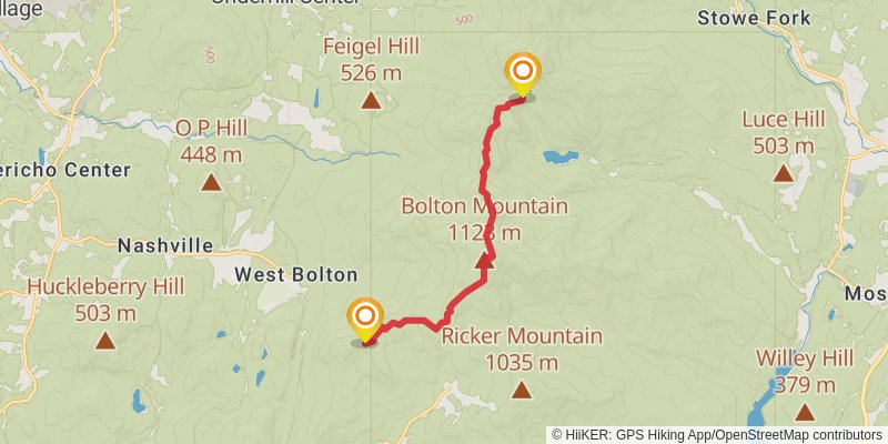 Vermont Long Trail stage 19 Map