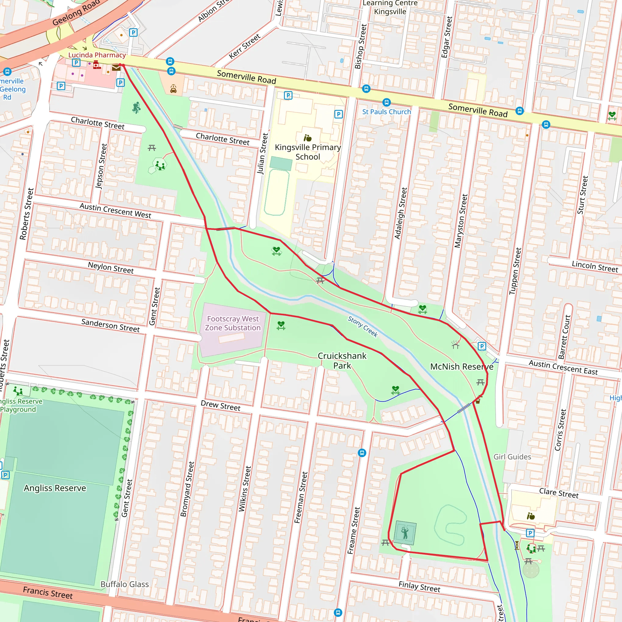 Cruickshank Park Loop Track mobile static map