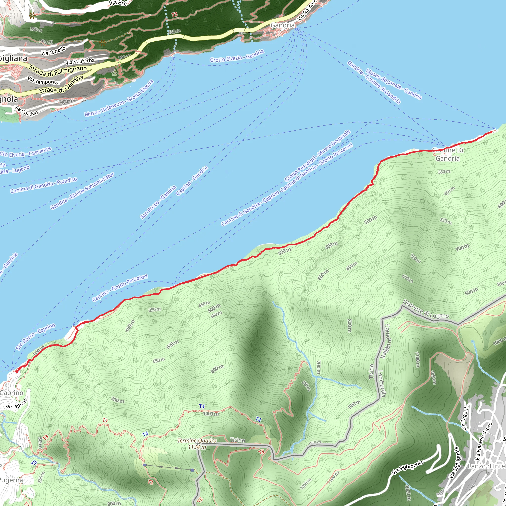 Sentiero Caprino–Cantine di Gandria mobile static map