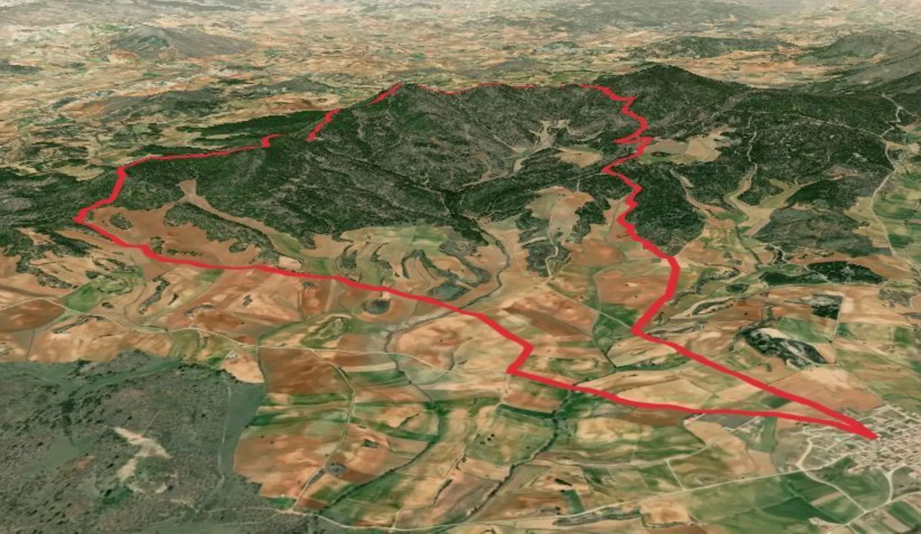 An image depicting the trail San Cristobal Hill Route PR CU 34 and its surrounding area.
