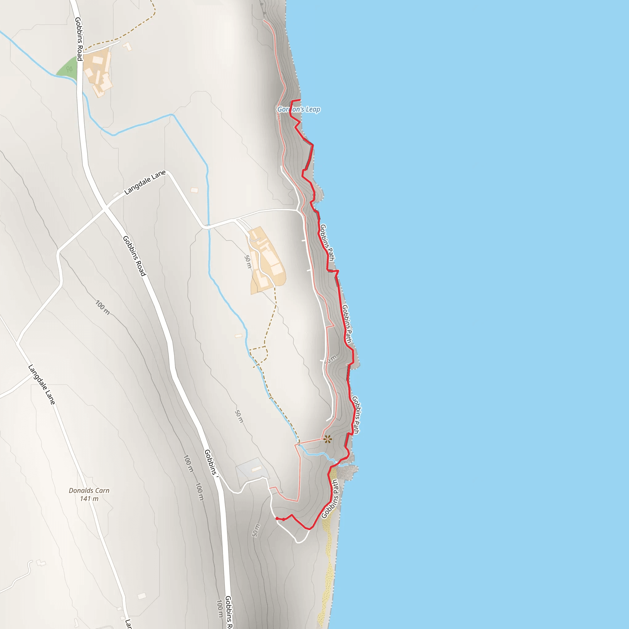 Gobbins Cliff Path mobile static map