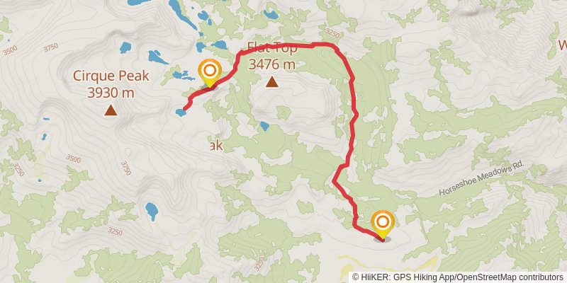 Cirque Lake via Cottonwood Lakes Trail stage 2 Map