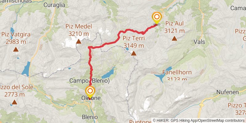 Alpenpässe-Weg stage 5 Map