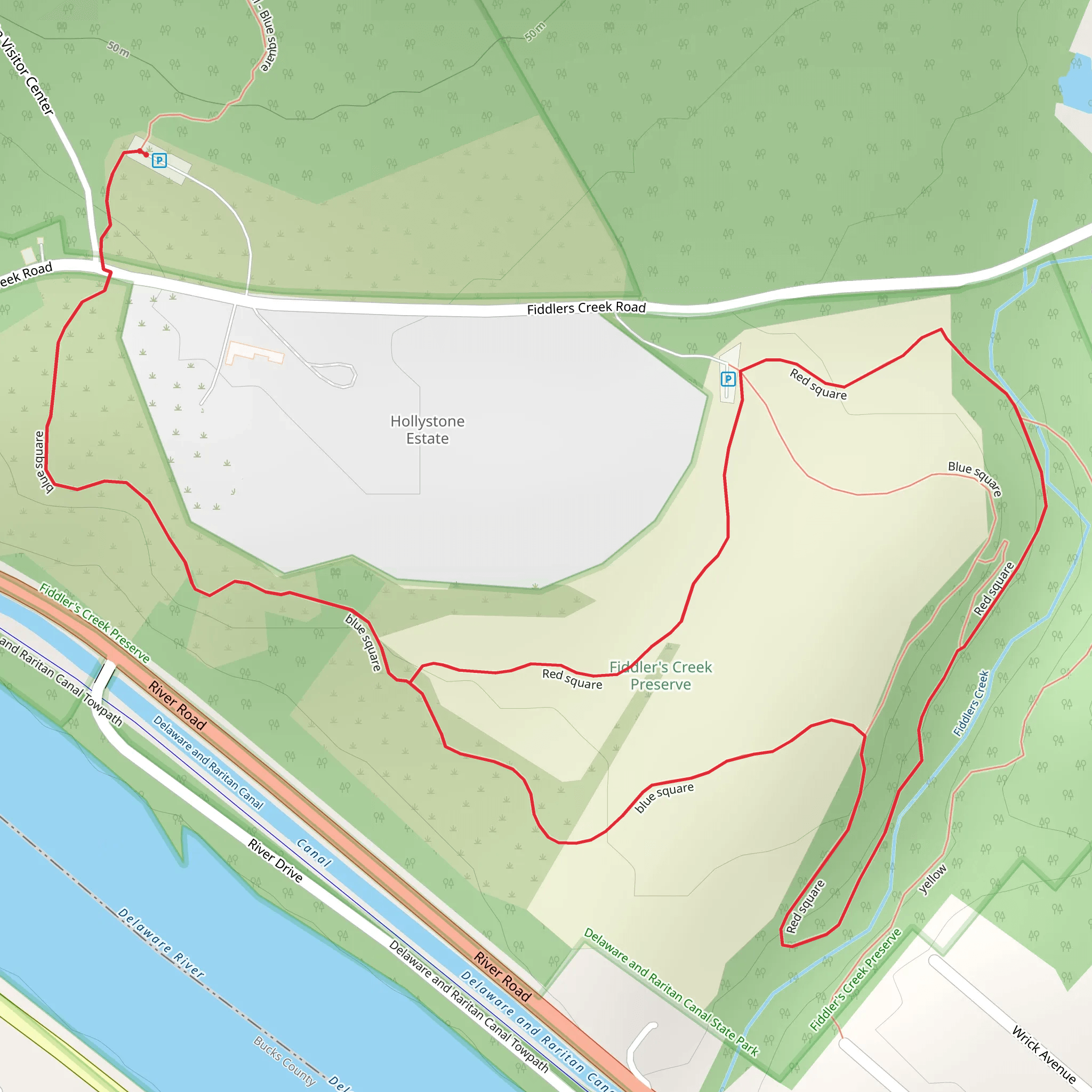 Blue square and Red square Loop mobile static map