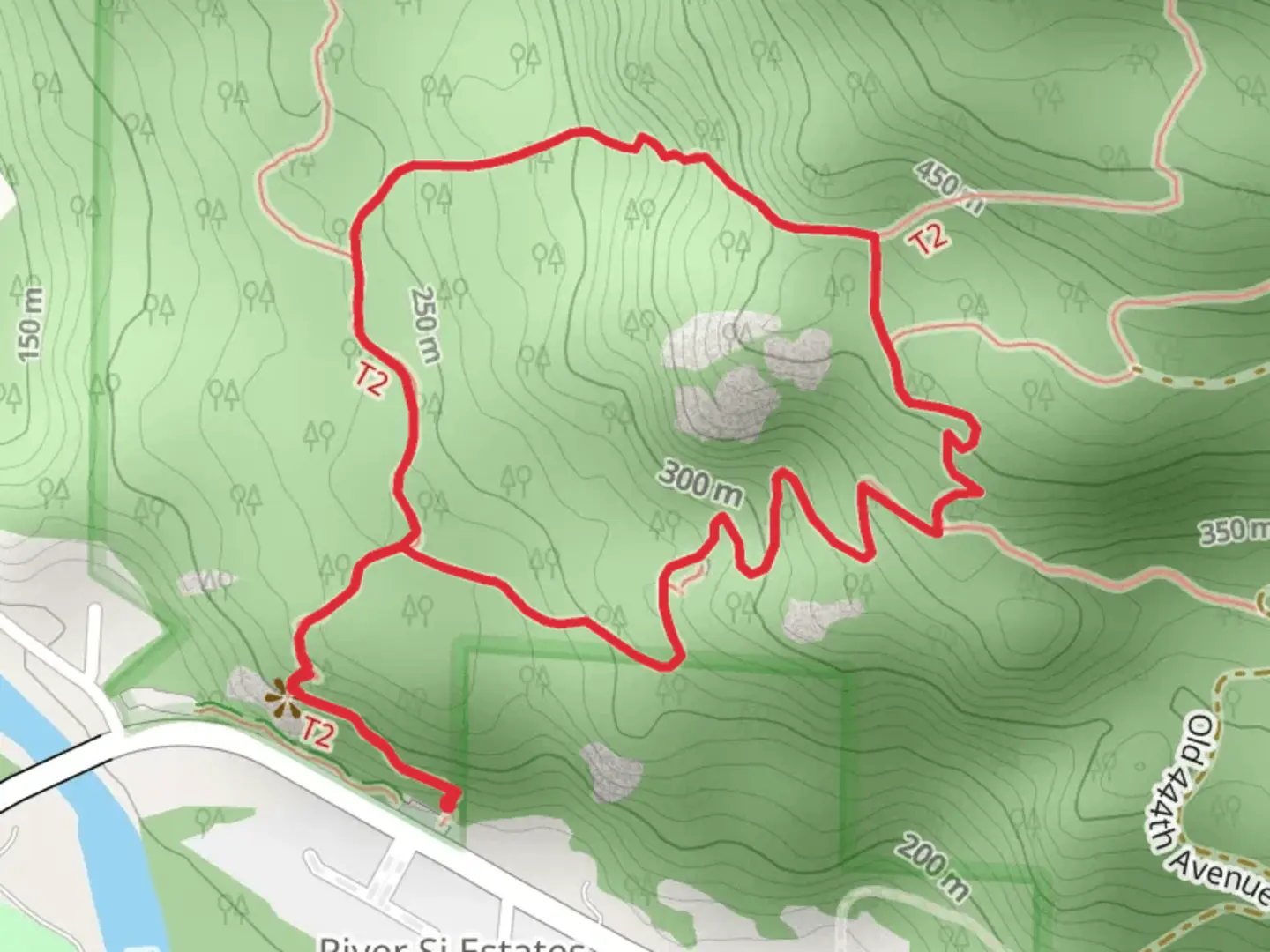 An image depicting the trail Boulder Garden Loop Trail and Little Si Trail and its surrounding area.
