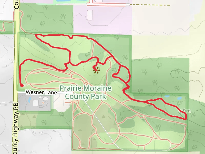 Prairie Moraine County Patk and Ice Age Trail mobile static map