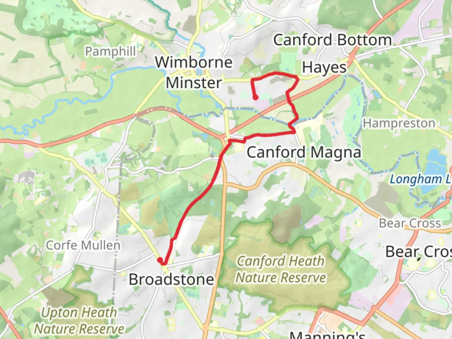 An image depicting the trail River Stour via Castleman Trail and its surrounding area.