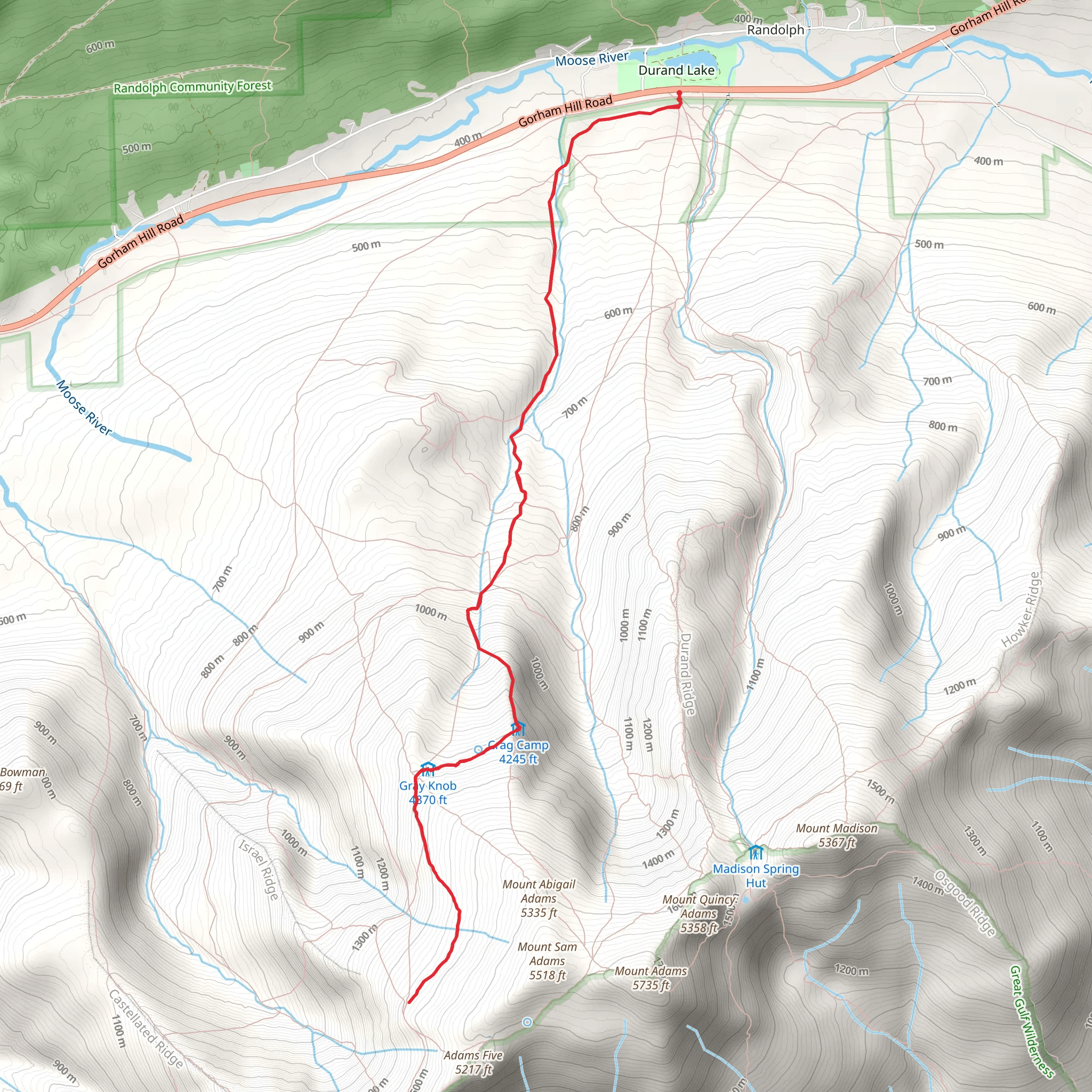 Gray Knob via Amphibrach Trail mobile static map