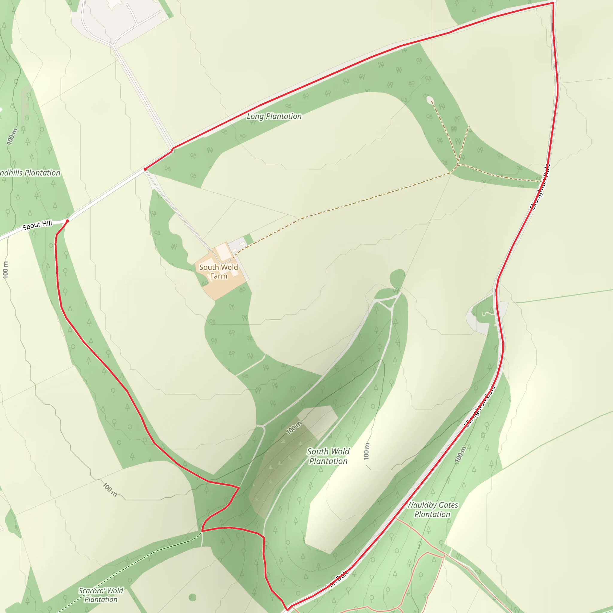 South Wold Plantation and Long Plantation Loop mobile static map
