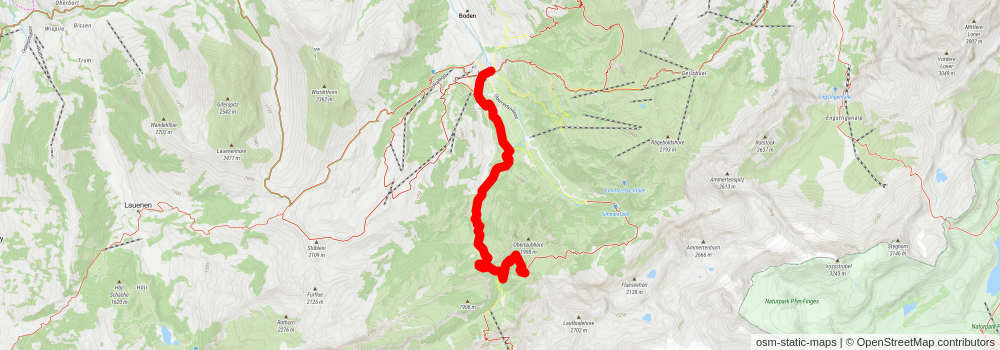 Iffig Falls, Simmen Falls and Springs of Simme Loop from Lenk stage 2 Map