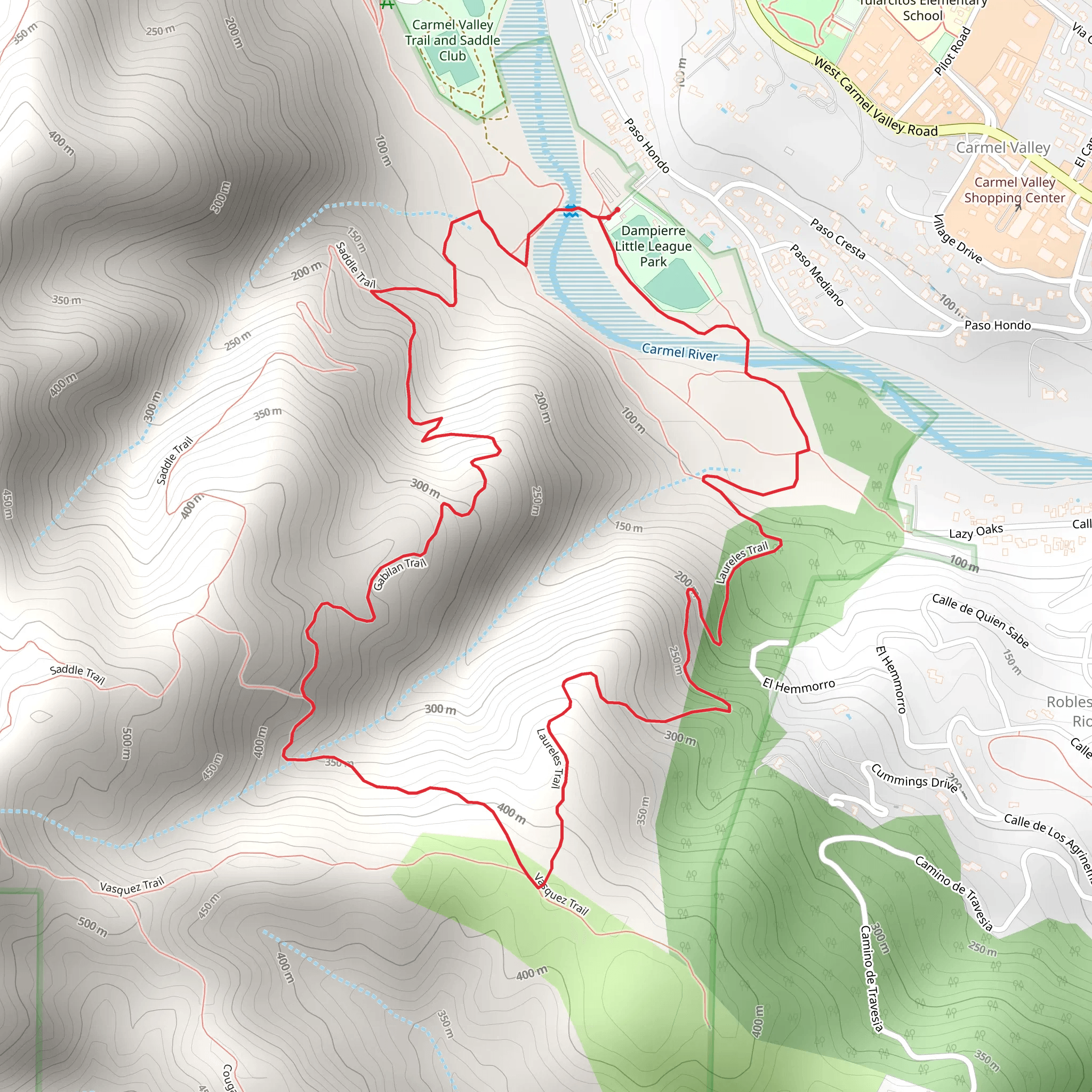 Gabilan and Laureles Loop Trail mobile static map
