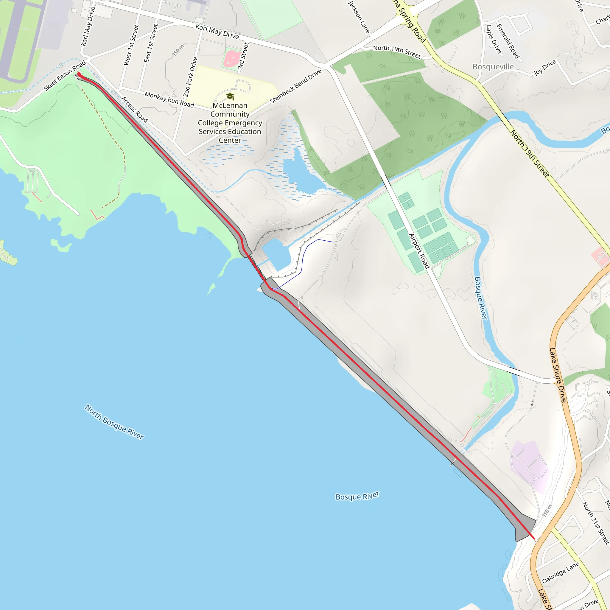 Waco Lake Hike Trail mobile static map