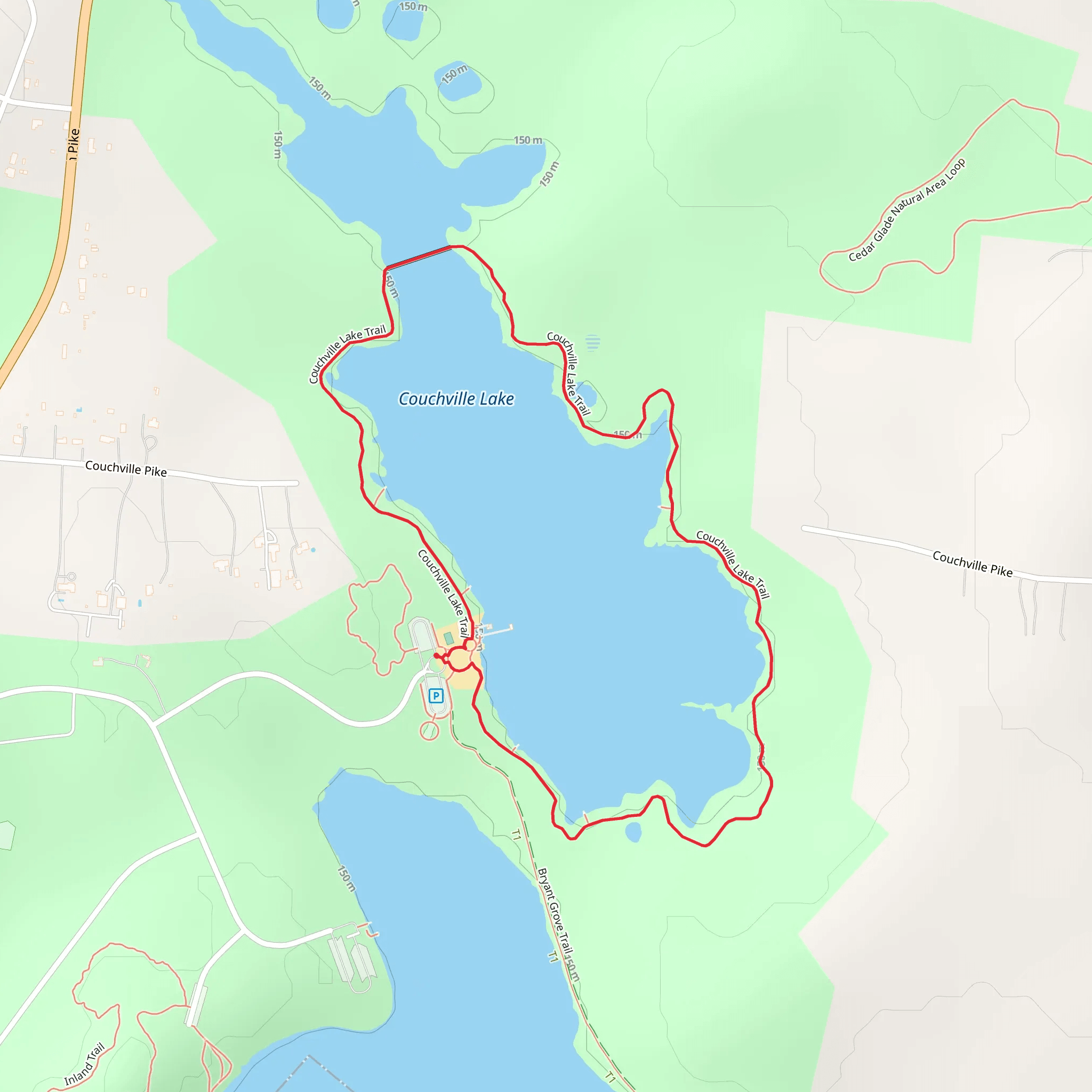 Couchville Lake Loop Trail mobile static map