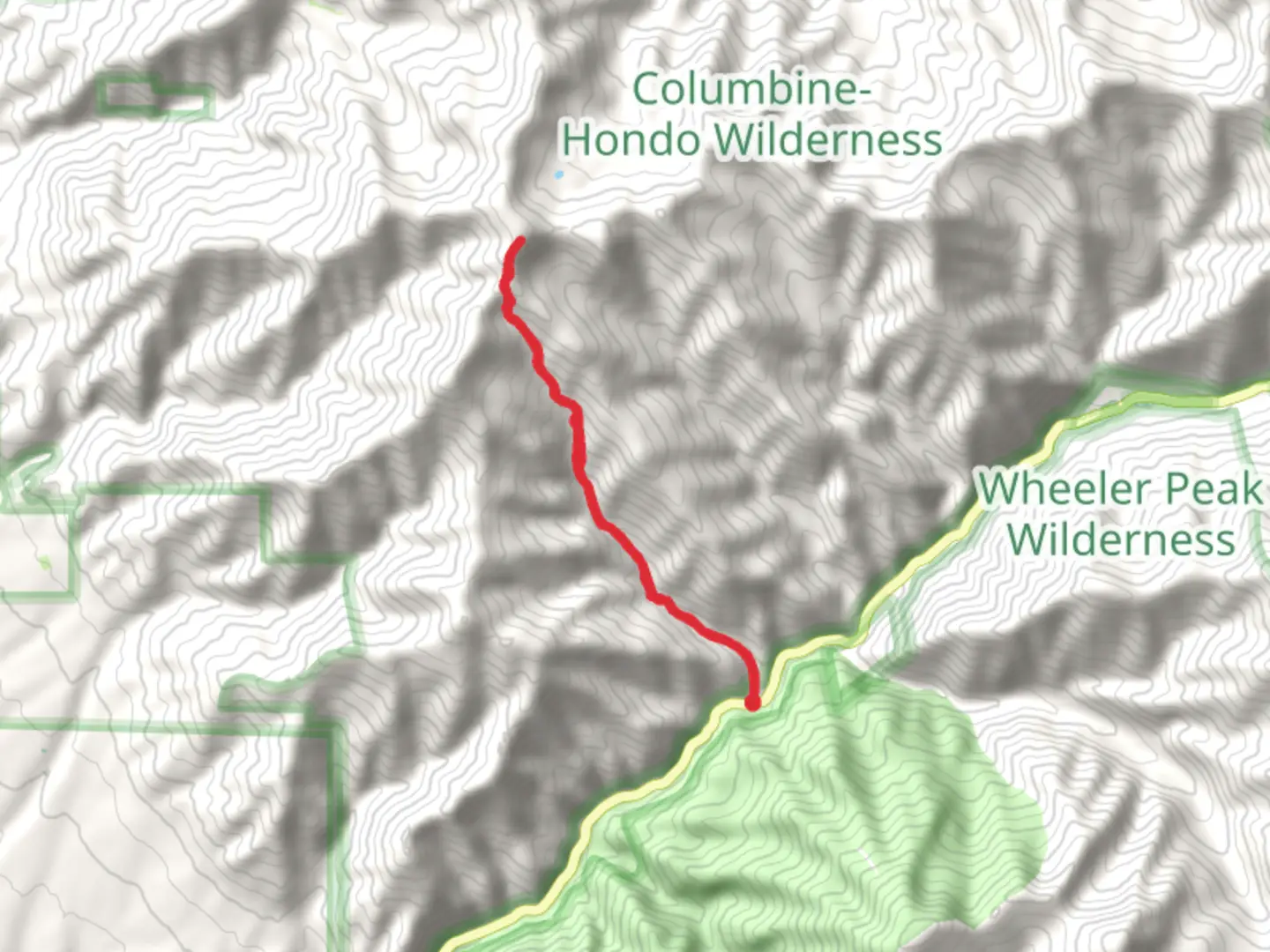 An image depicting the trail Lobo Peak via Yerba Canyon Trail and its surrounding area.