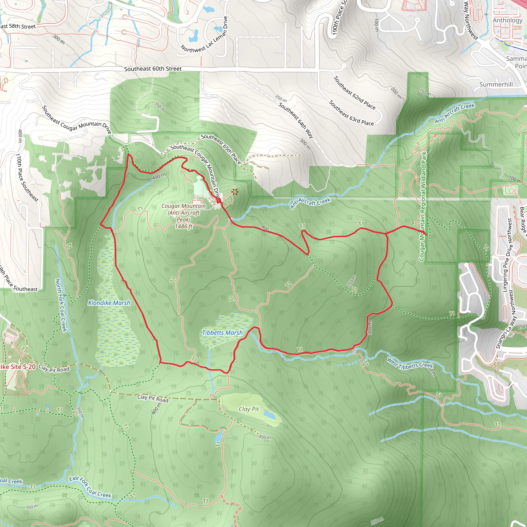 Shangri La, West Tibbetts Creek and Coyote Creek Loop Trail mobile static map