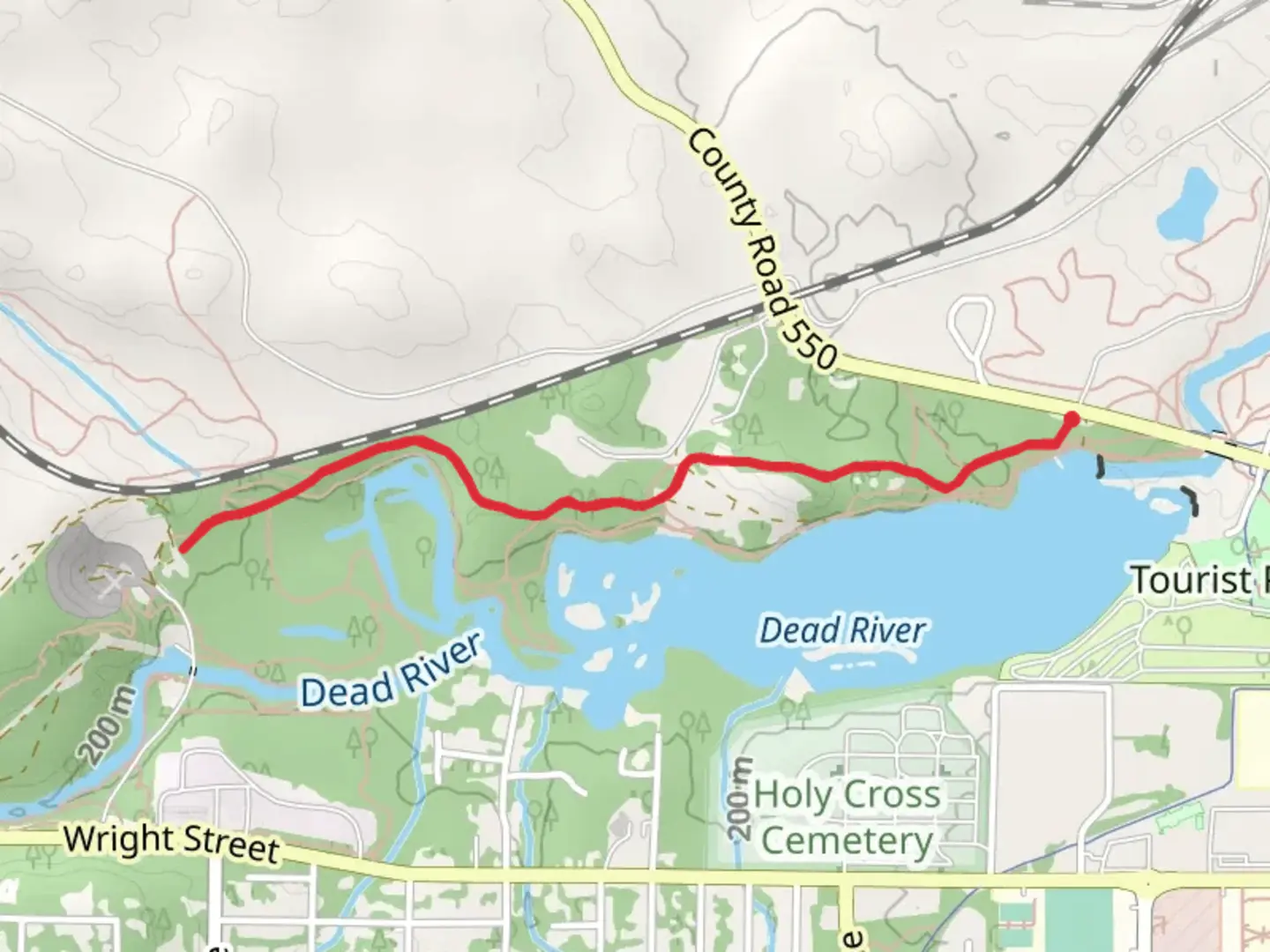 An image depicting the trail Noquemanon Trail and its surrounding area.