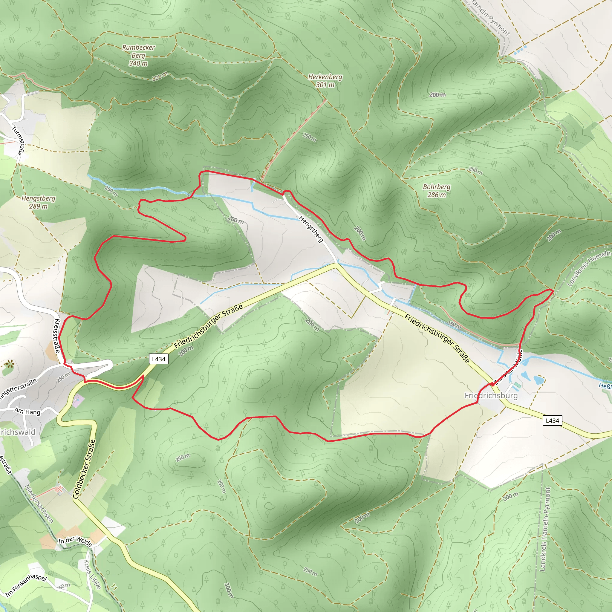 Friedrichsbur Loop Route mobile static map