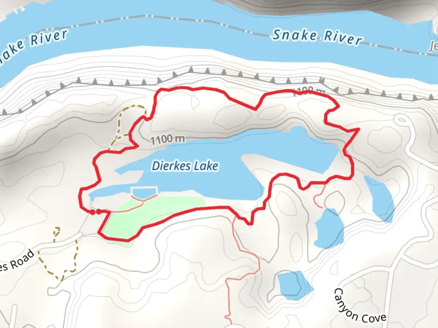 An image depicting the trail Dierkes Lake Loop and its surrounding area.