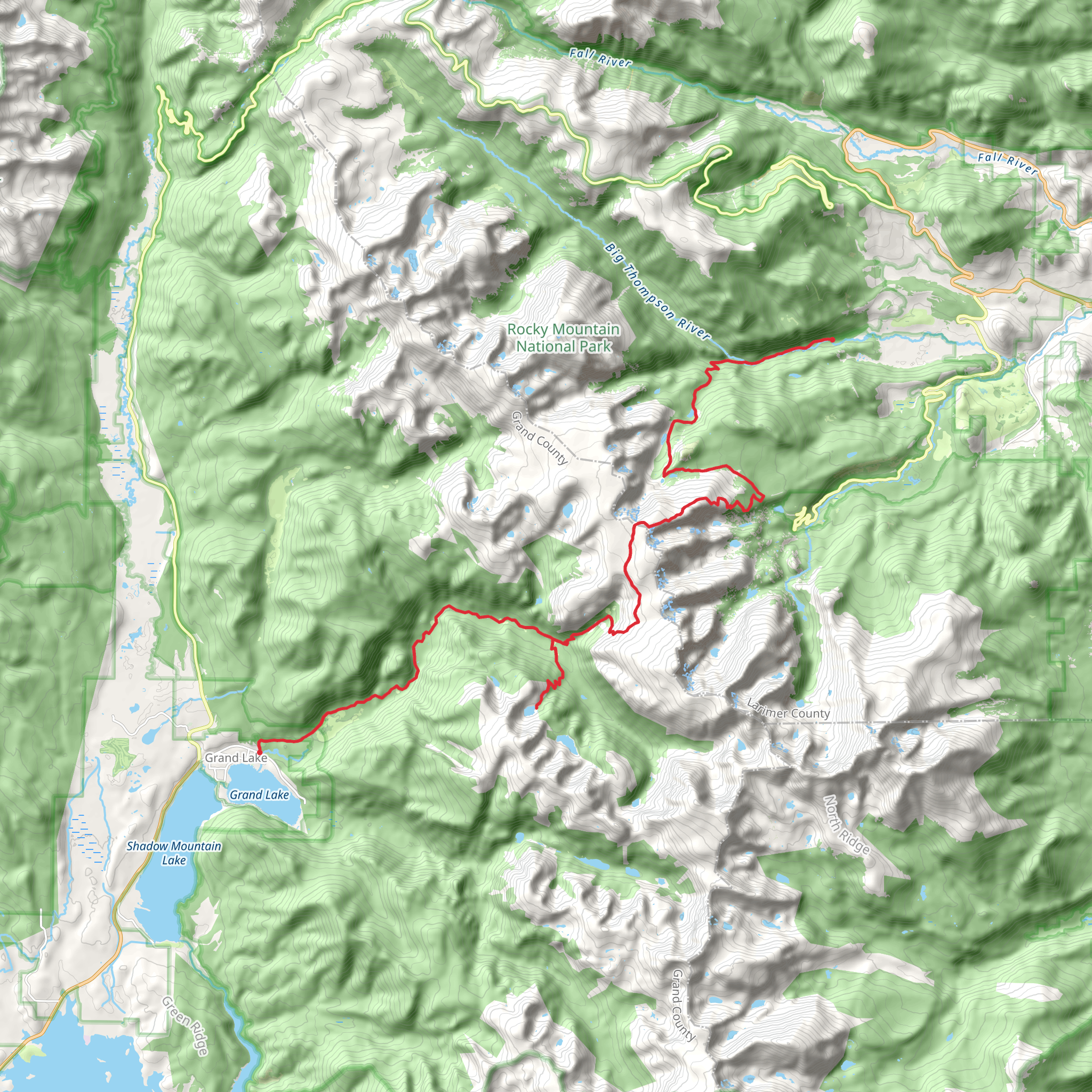 Fern Lake to North Inlet Trail mobile static map