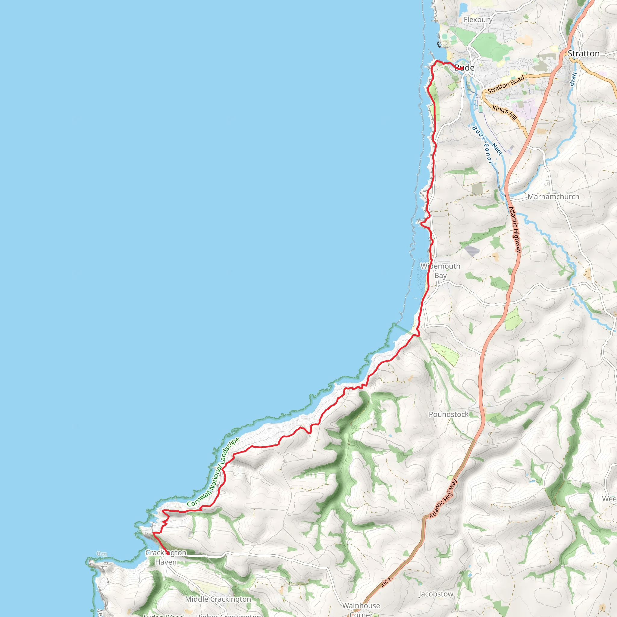 Bude to Crackington Haven Walk mobile static map