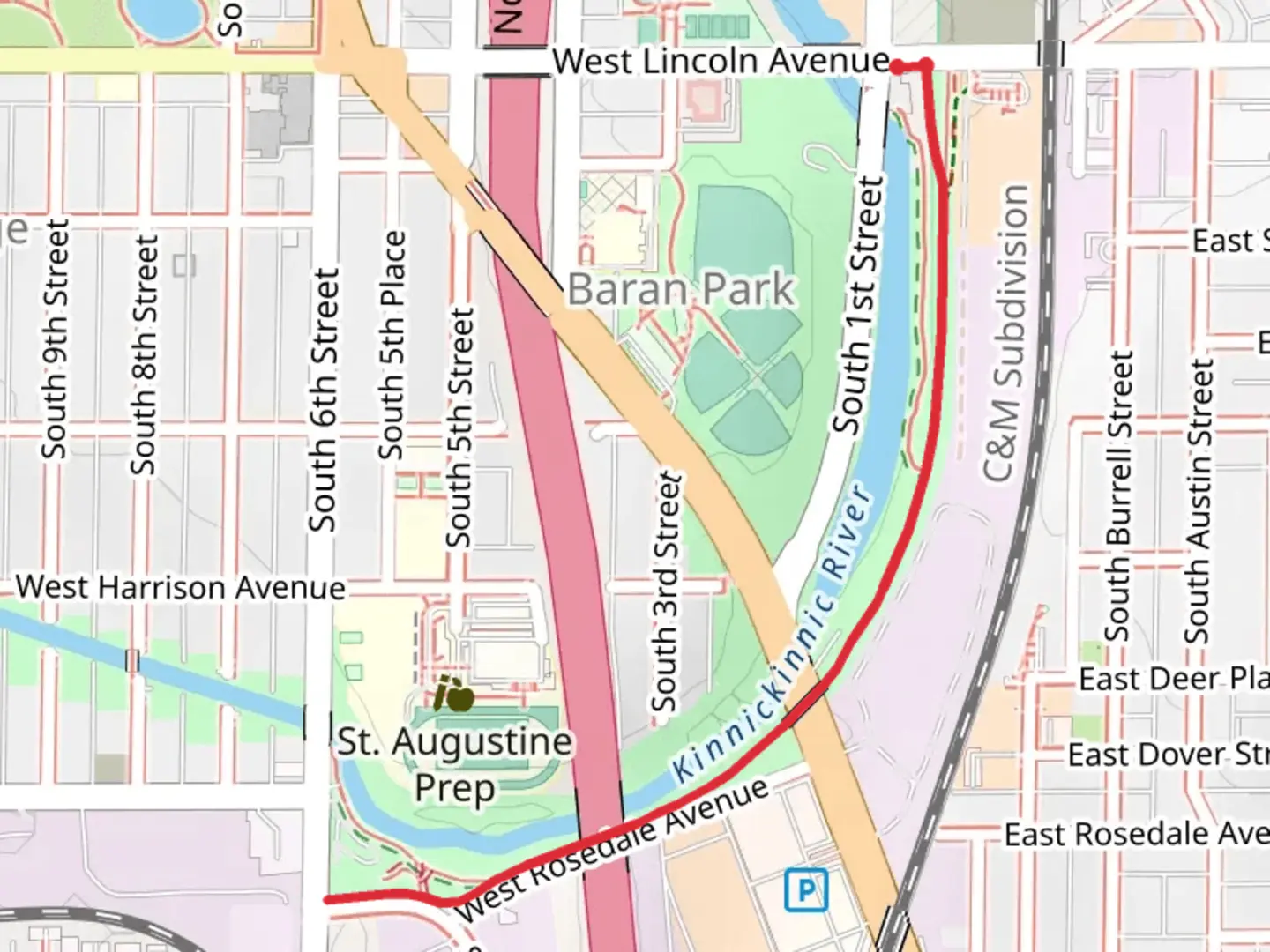 An image depicting the trail Kinnickinnic River Trail and its surrounding area.