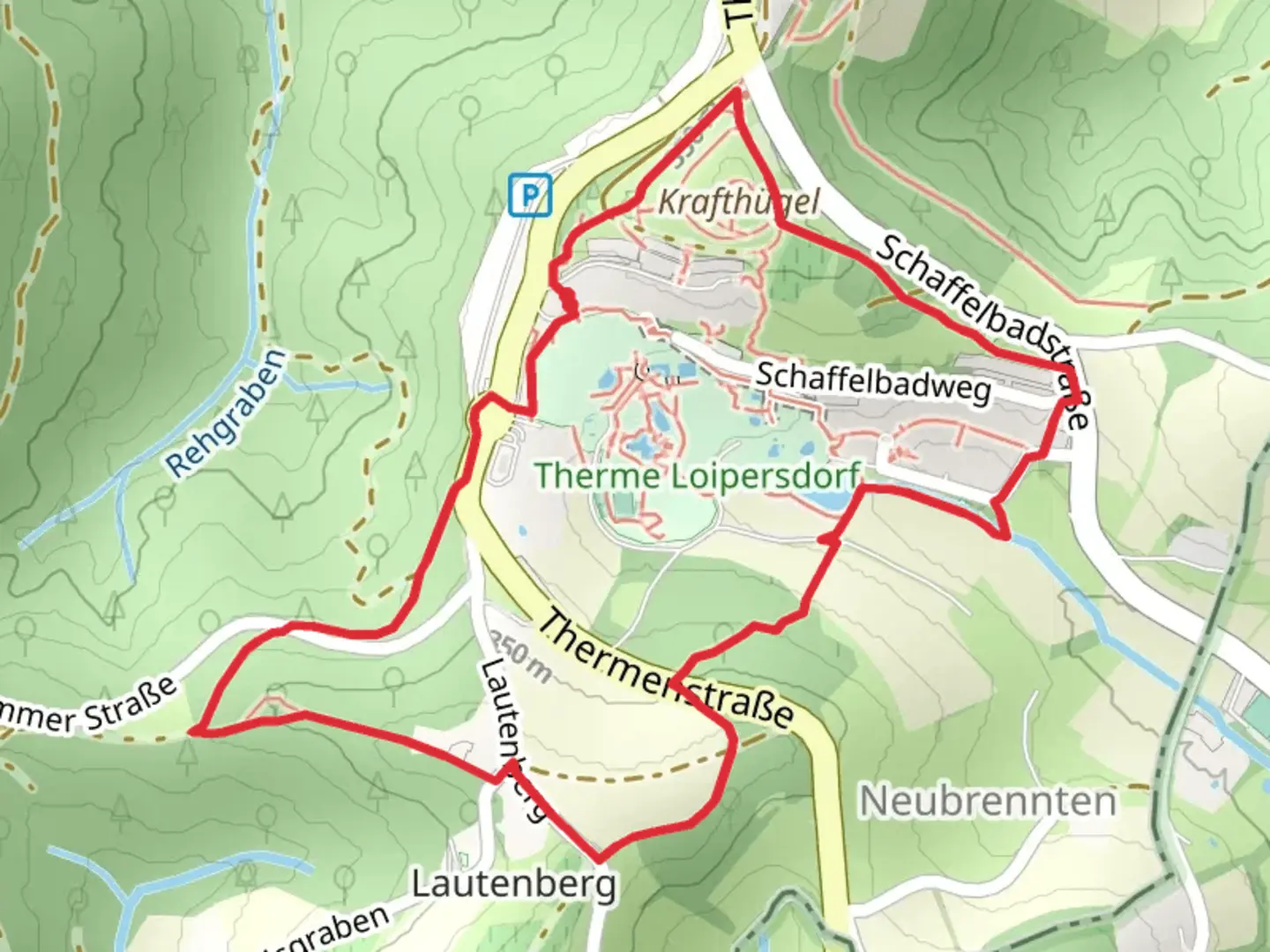 An image depicting the trail Motorikweg Loop and its surrounding area.
