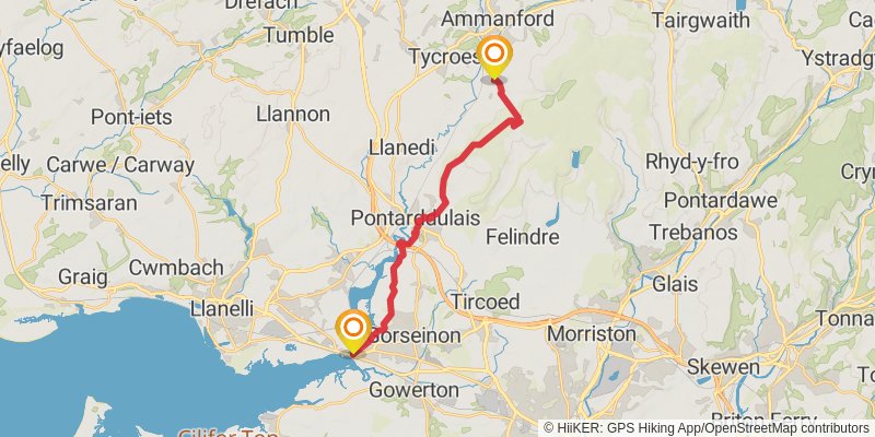 Heart of Wales Line Trail stage 12 Map